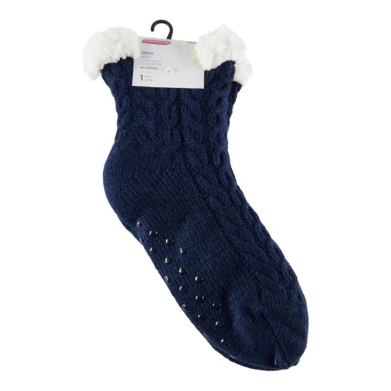 Carisma Women's Cable Knit Sherpa Socks sold by Giant Tiger