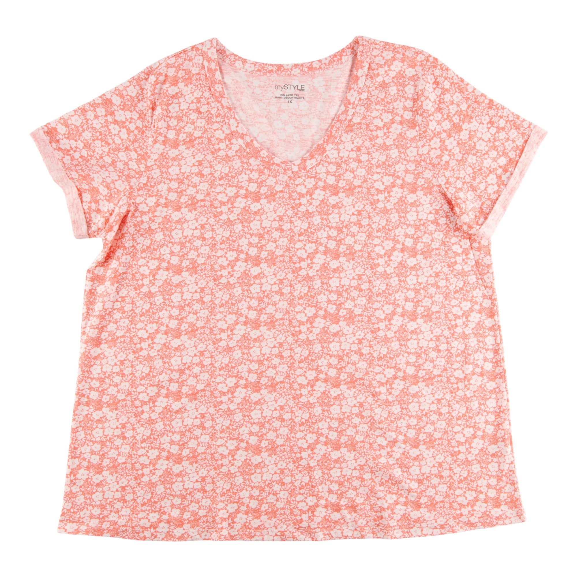 mySTYLE Women's Plus Seasonal Relaxed V-Neck Slub T-Shirt sold by Giant Tiger product image thumbnail 2