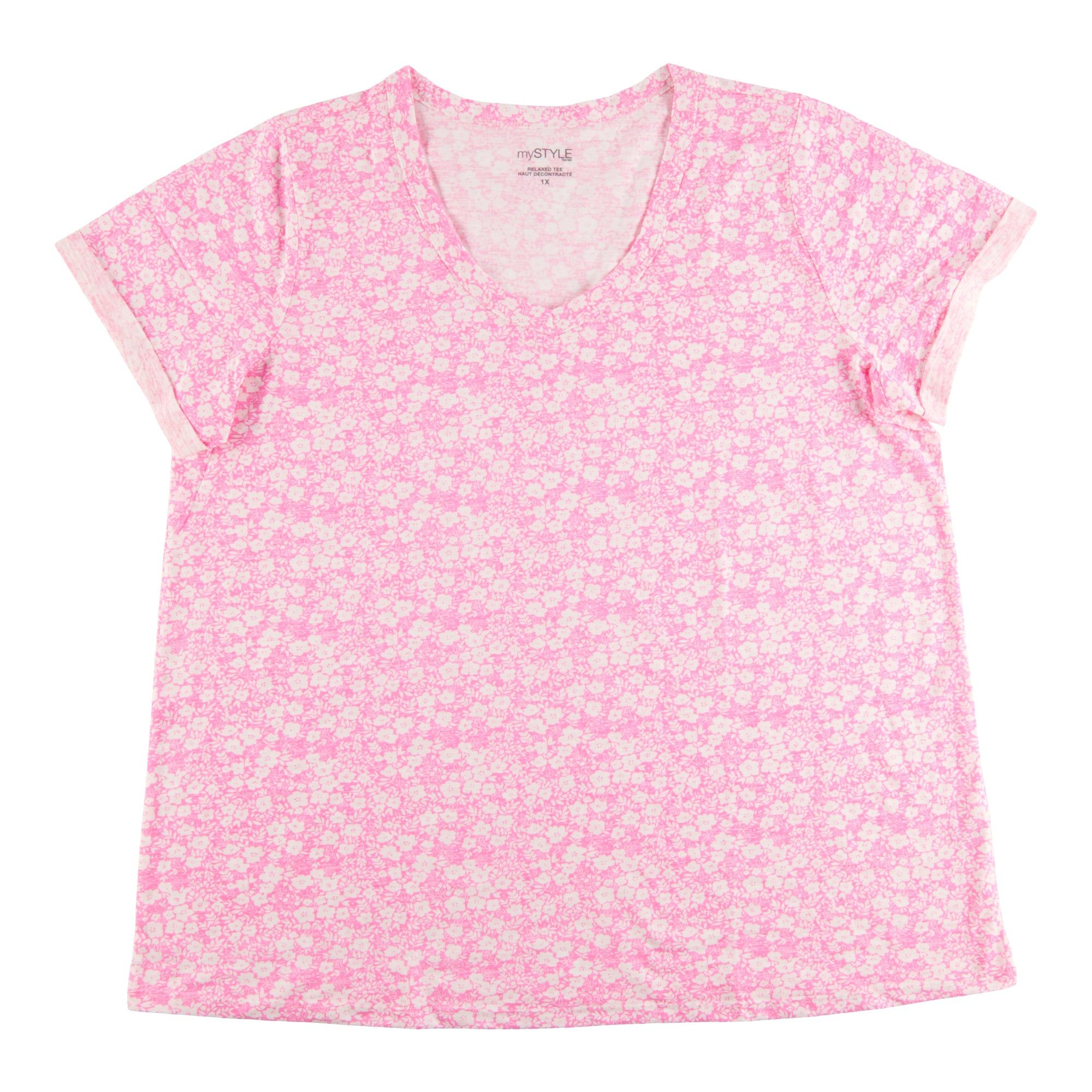 mySTYLE Women's Plus Seasonal Relaxed V-Neck Slub T-Shirt sold by Giant Tiger product image thumbnail 4