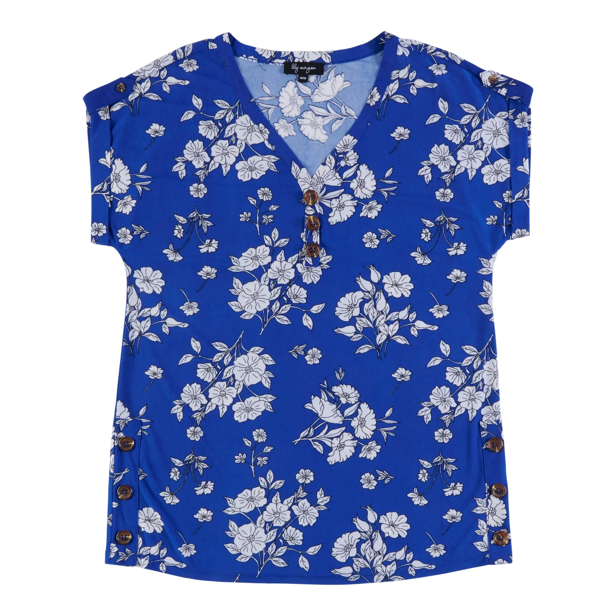 lily morgan Women's Tropical Printed Button Detail Top sold by Giant Tiger product image thumbnail 2