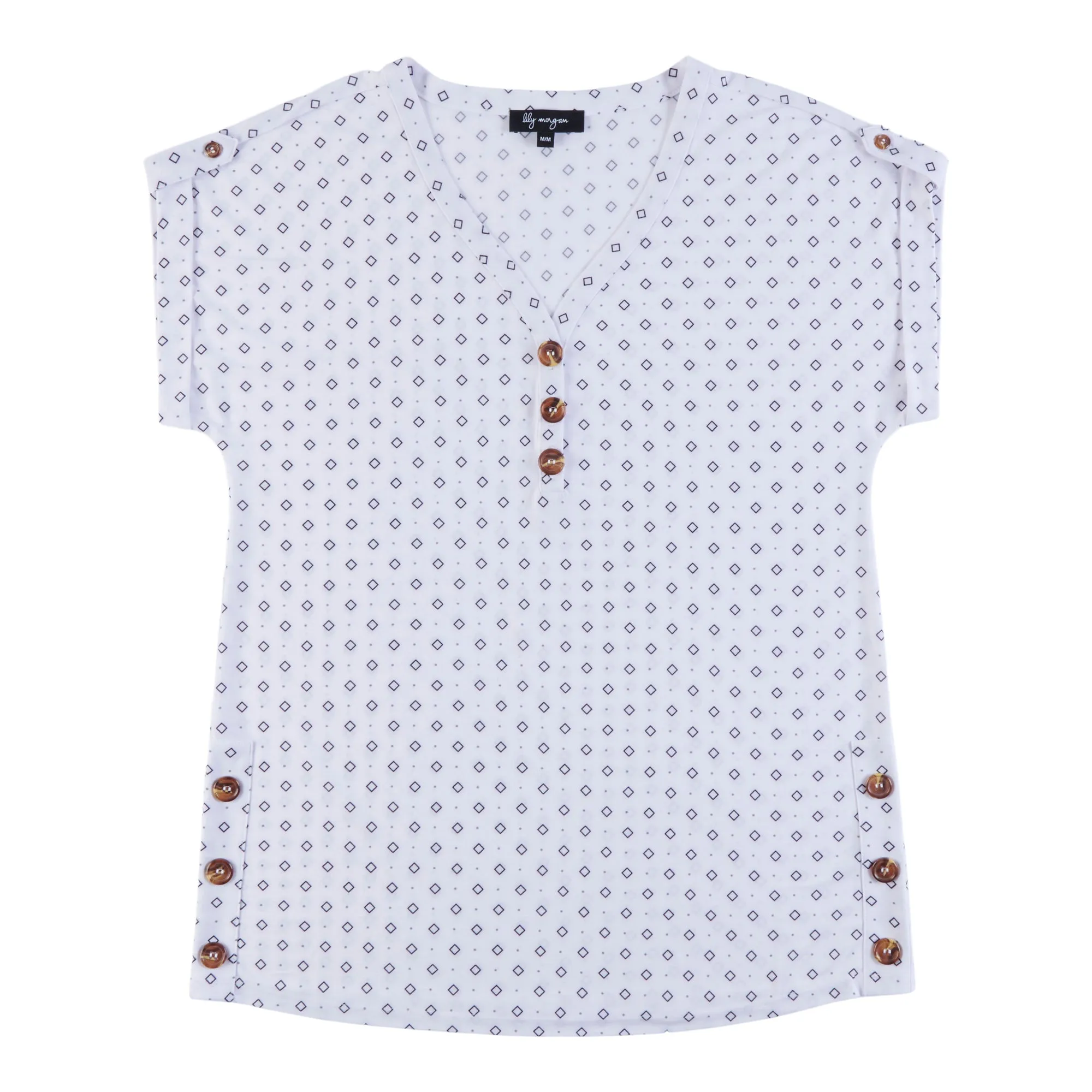 lily morgan Women's Tropical Printed Button Detail Top sold by Giant Tiger product image thumbnail 3