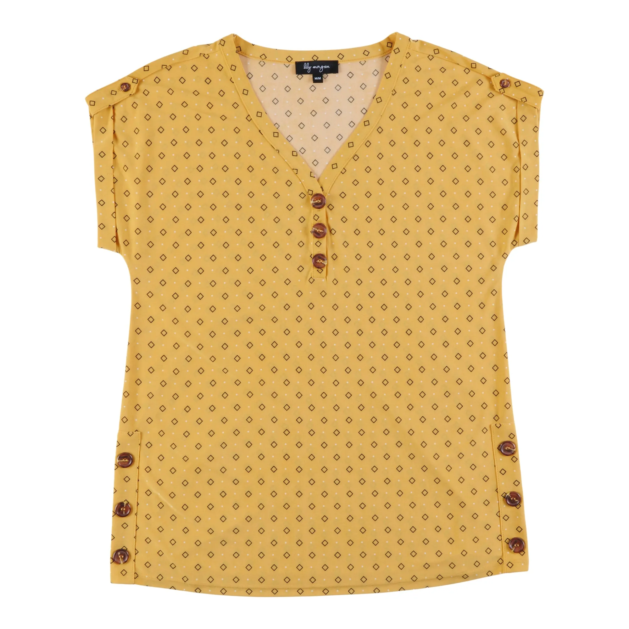 lily morgan Women's Tropical Printed Button Detail Top sold by Giant Tiger product image thumbnail 4