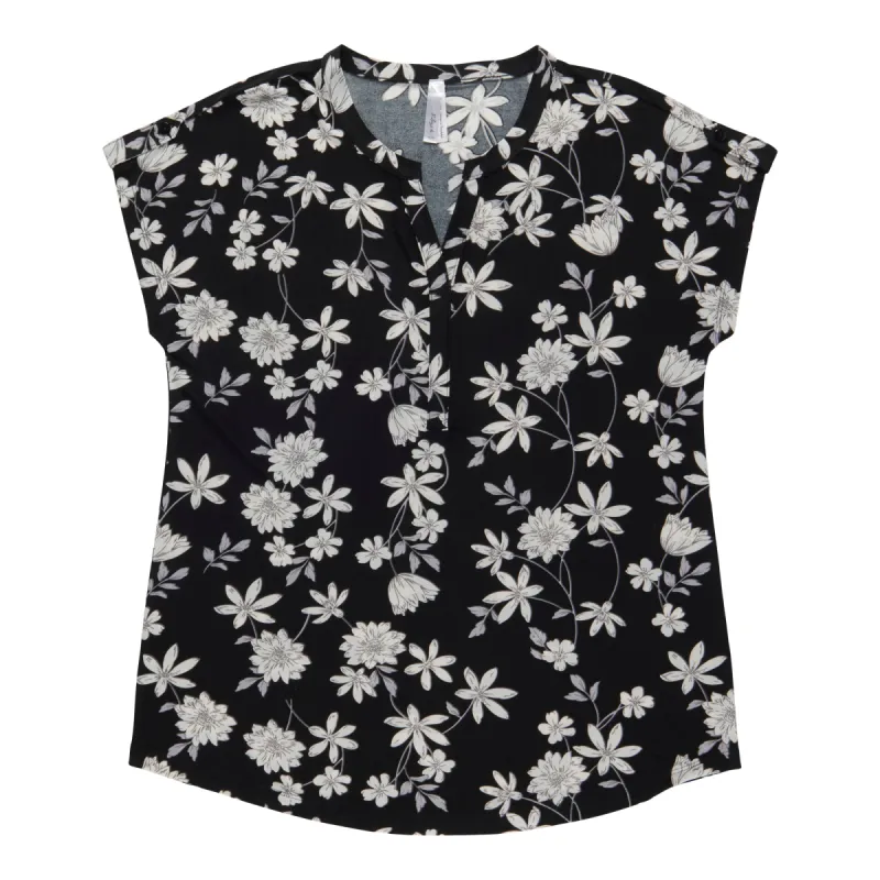 Women's Split V-Neck Printed Top sold by Giant Tiger