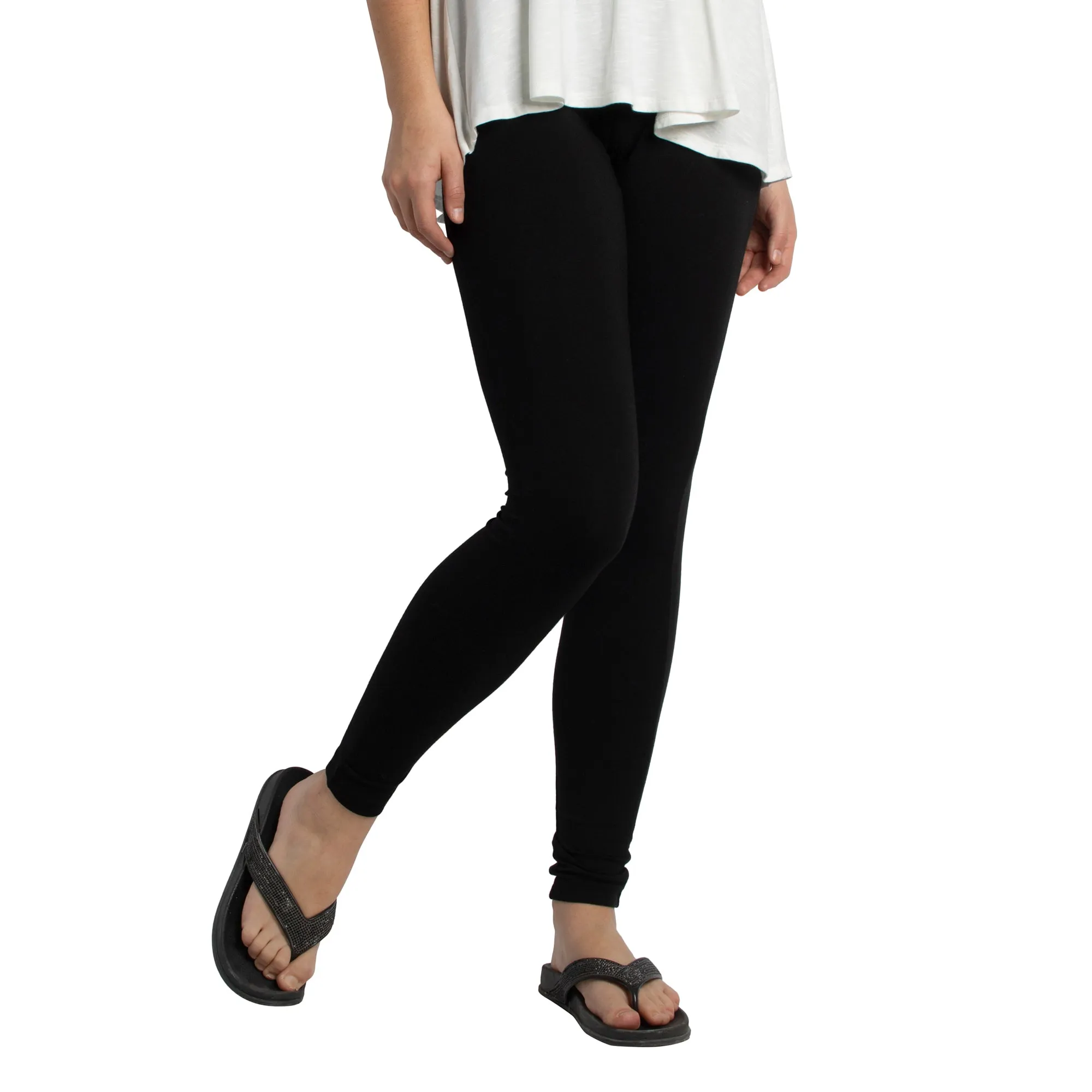 lily morgan Women's Mid-Rise Viscose Leggings with Comfort Waistband, Black sold by Giant Tiger