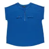 lily morgan Women's Plus V-Neck Zip Blouse sold by Giant Tiger