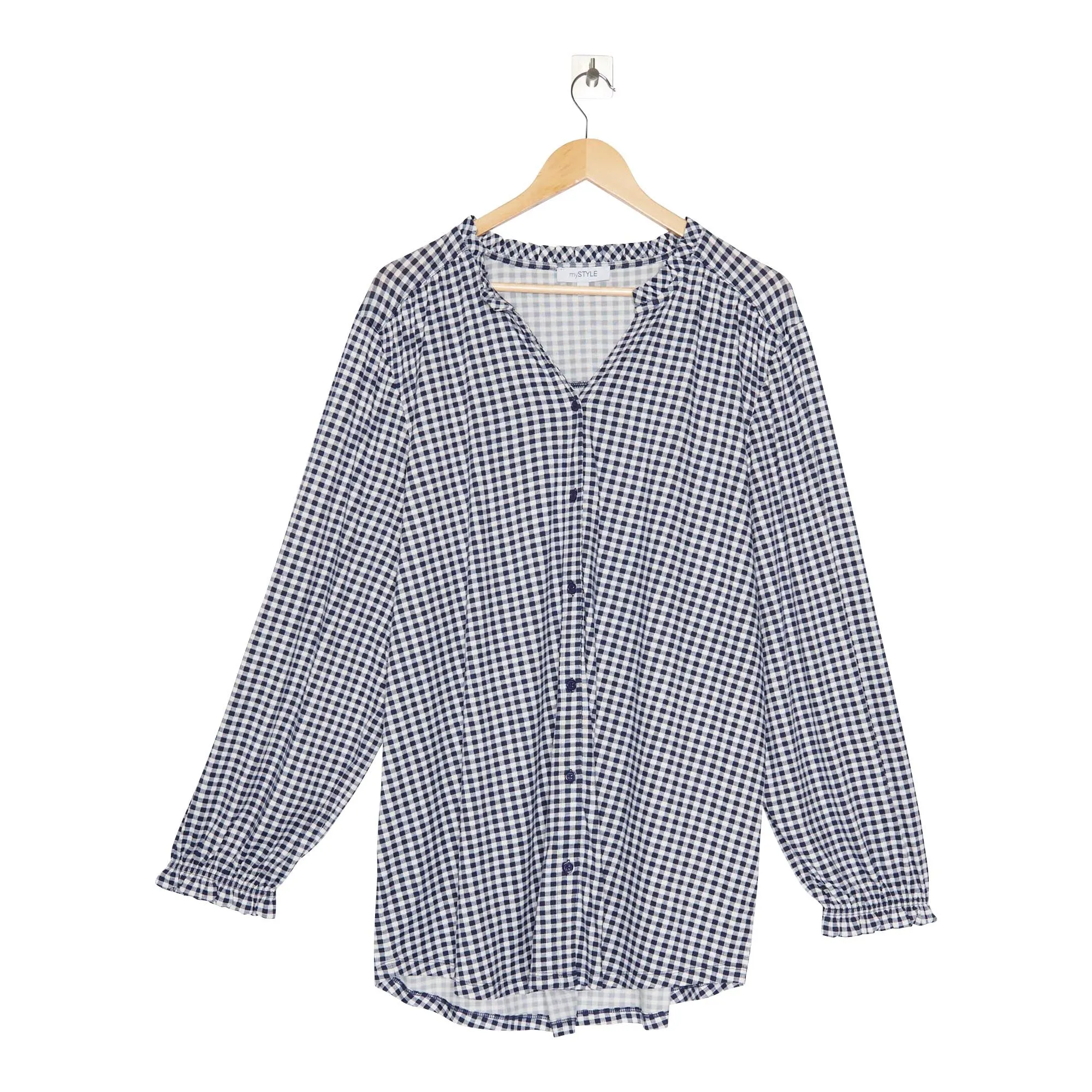 mySTYLE Women's Plus North Country Printed Ruffle Neck Top sold by Giant Tiger product image thumbnail 2