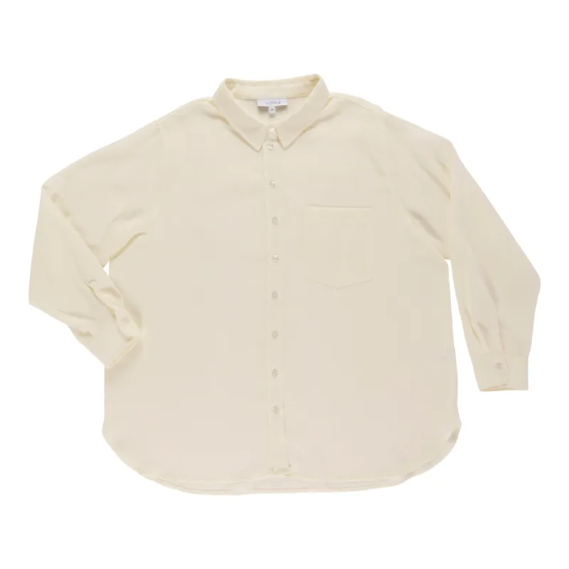 mySTYLE Women's Plus Button-Up Linen Blouse sold by Giant Tiger