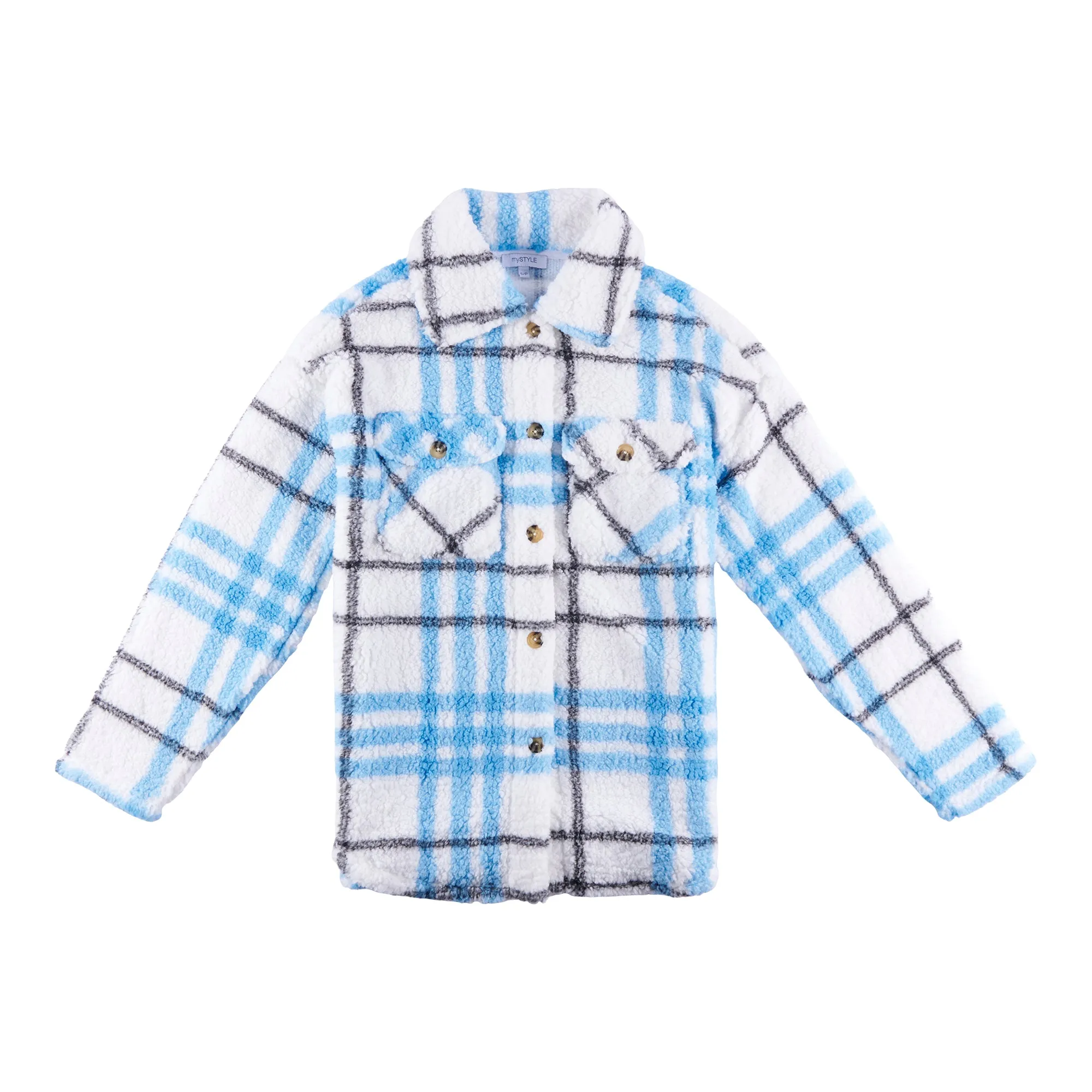 mySTYLE Women's Plaid Sherpa Shacket with Full Button Closure sold by Giant Tiger product image thumbnail 3
