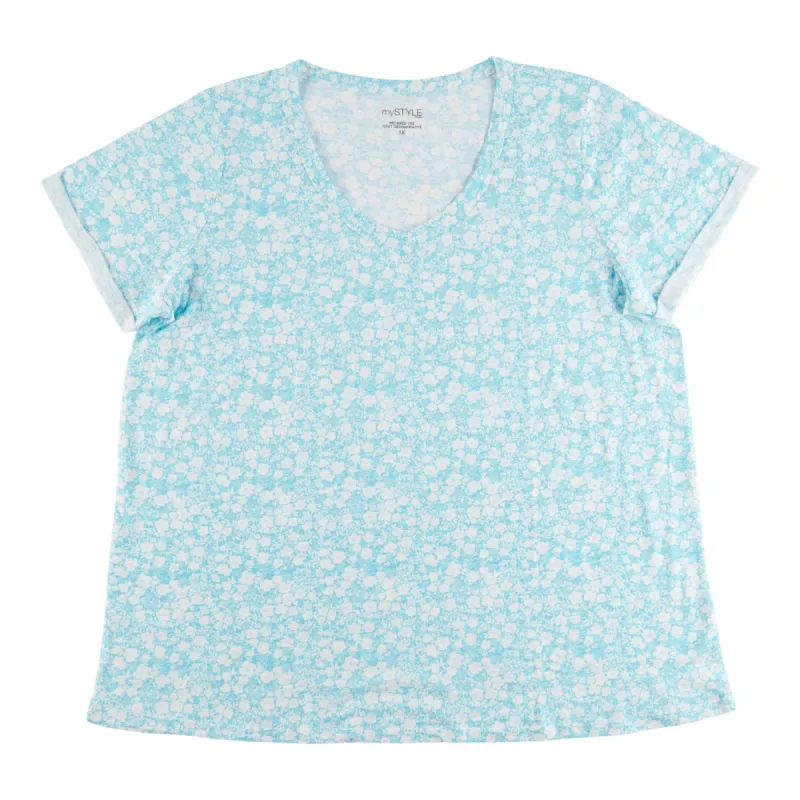 mySTYLE Women's Plus Seasonal Relaxed V-Neck Slub T-Shirt sold by Giant Tiger