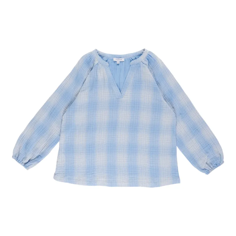 mySTYLE Women's V-Neck Crinkle Blouse sold by Giant Tiger