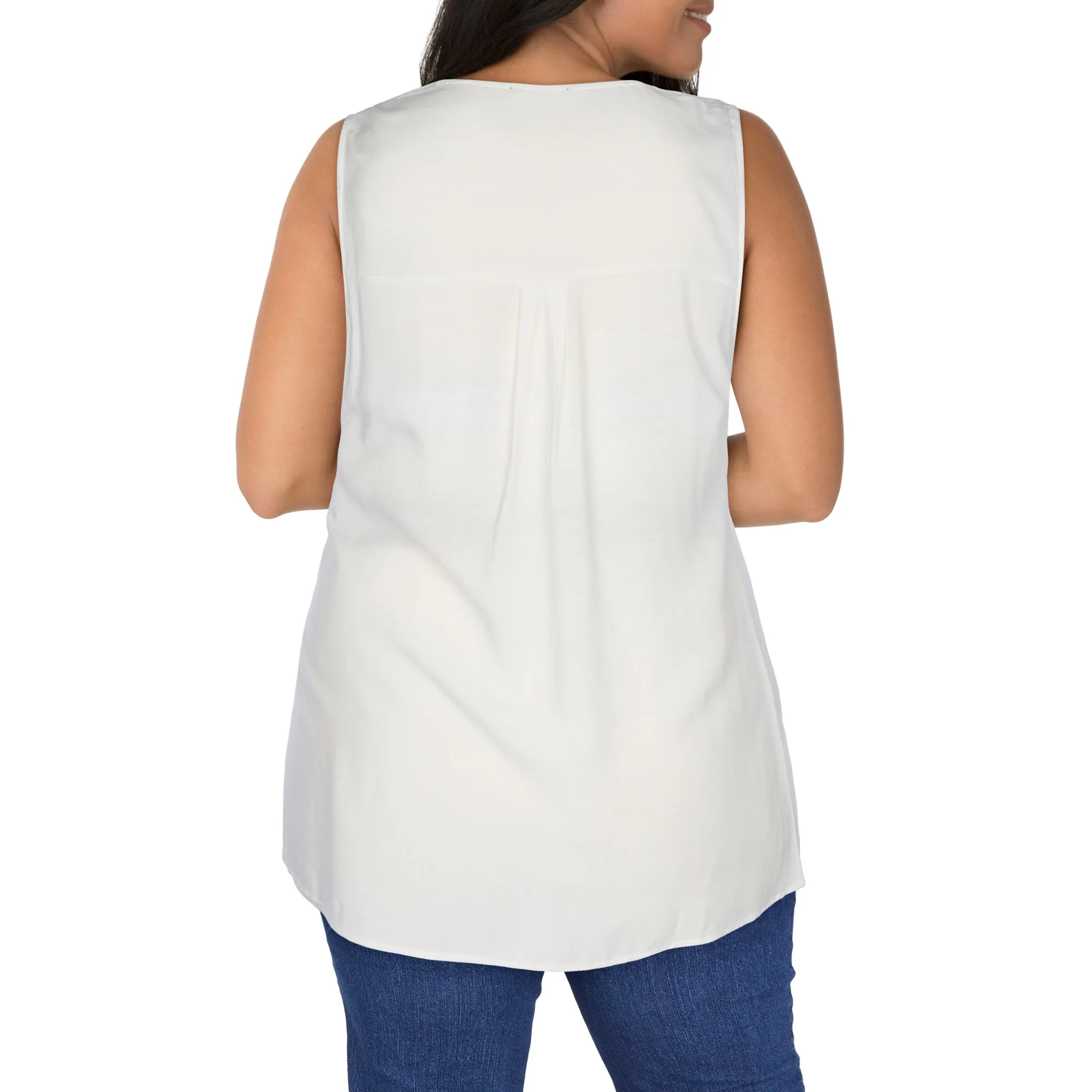 Women's Plus Ocean Blues Sleeveless Linen Blouse sold by Giant Tiger product image thumbnail 4