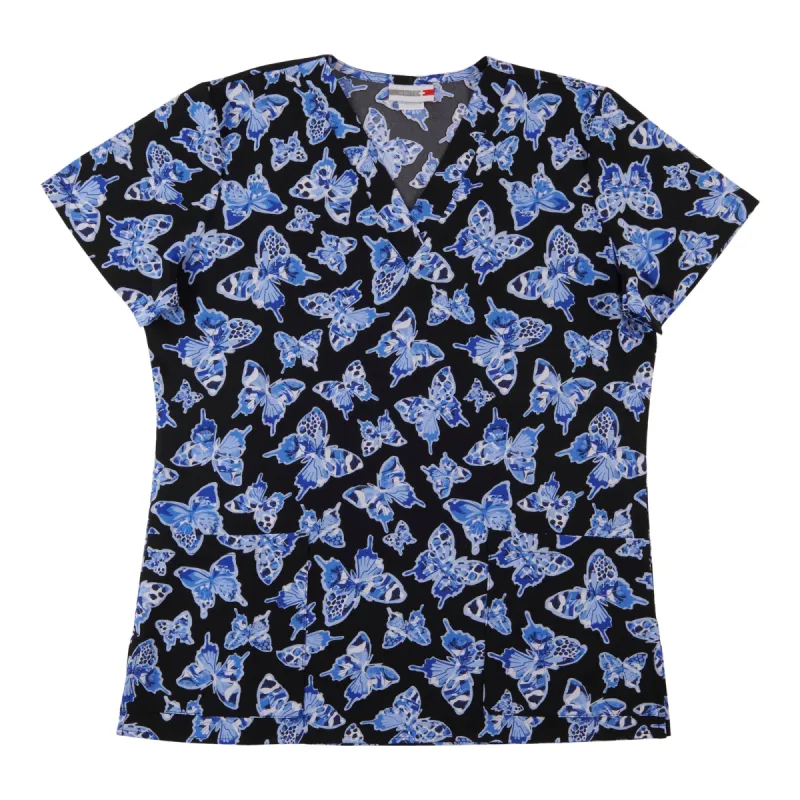 White Cross Women's Spring Time Floral Printed Scrub Top with Front Pockets sold by Giant Tiger