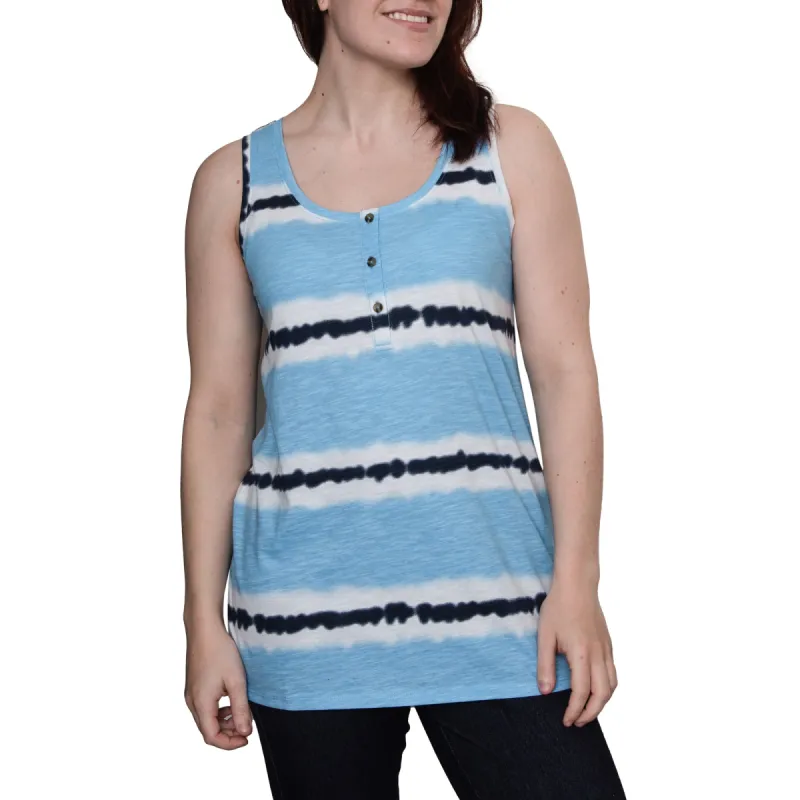 mySTYLE Women's Seaside Stripe Henley Tank Top sold by Giant Tiger