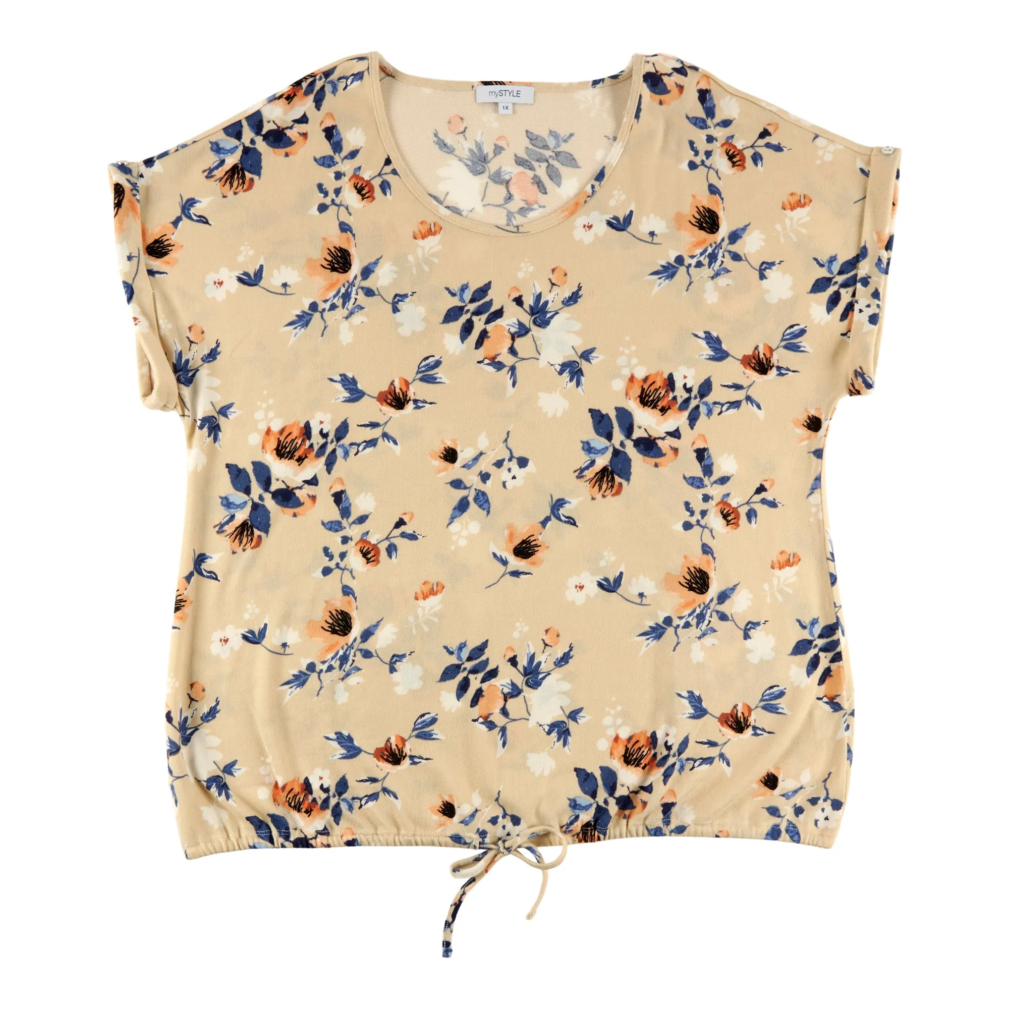 mySTYLE Women's Plus Festival Tie Front Short Sleeve Knit Top sold by Giant Tiger product image thumbnail 2