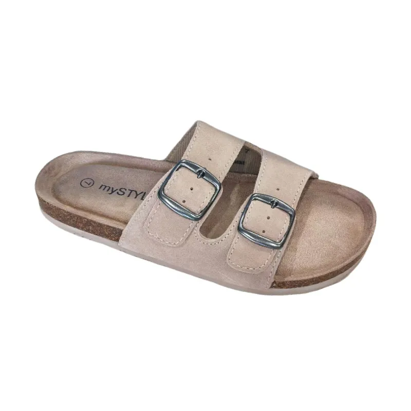 mySTYLE Women's Footbed Sandals, Tan sold by Giant Tiger