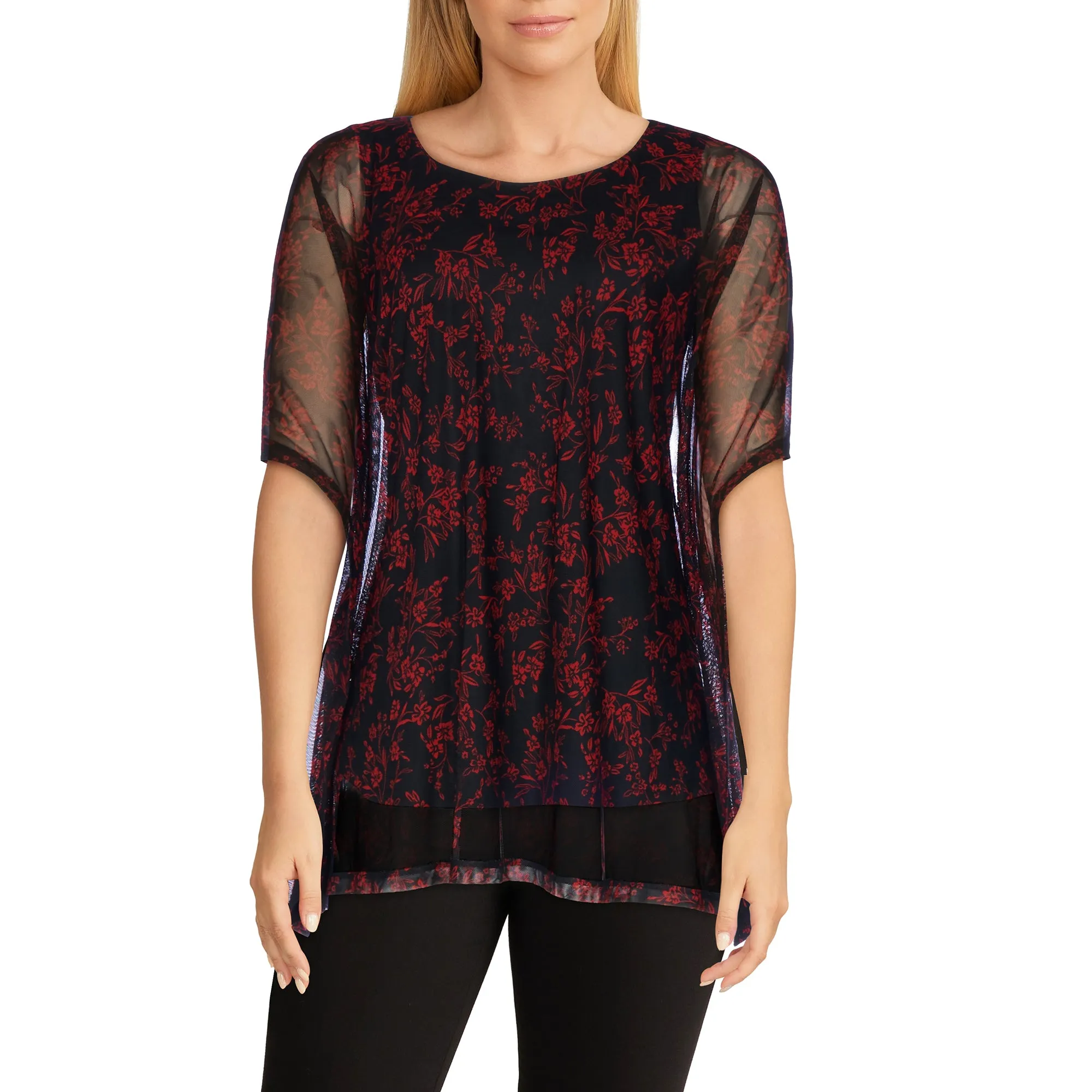 lily morgan Women's Top with Sheer Overlay sold by Giant Tiger product image thumbnail 3