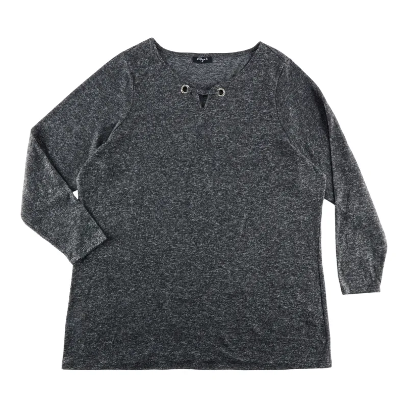 Women's Plus Round Neck Jewel Eyelet Blouse sold by Giant Tiger