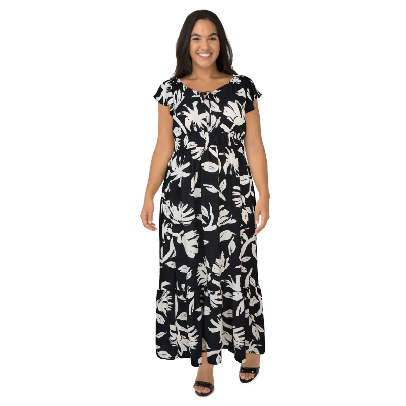 lily morgan Women's Plus Flutter Sleeve Maxi Dress sold by Giant Tiger