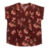 lily morgan Women's Plus Pleated Printed V-Neck Blouse sold by Giant Tiger