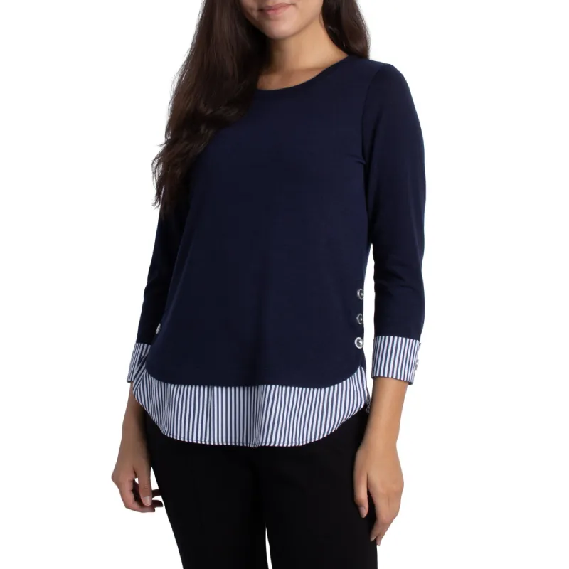 lily morgan Women's Long Sleeve Crew Neck Fooler Top sold by Giant Tiger