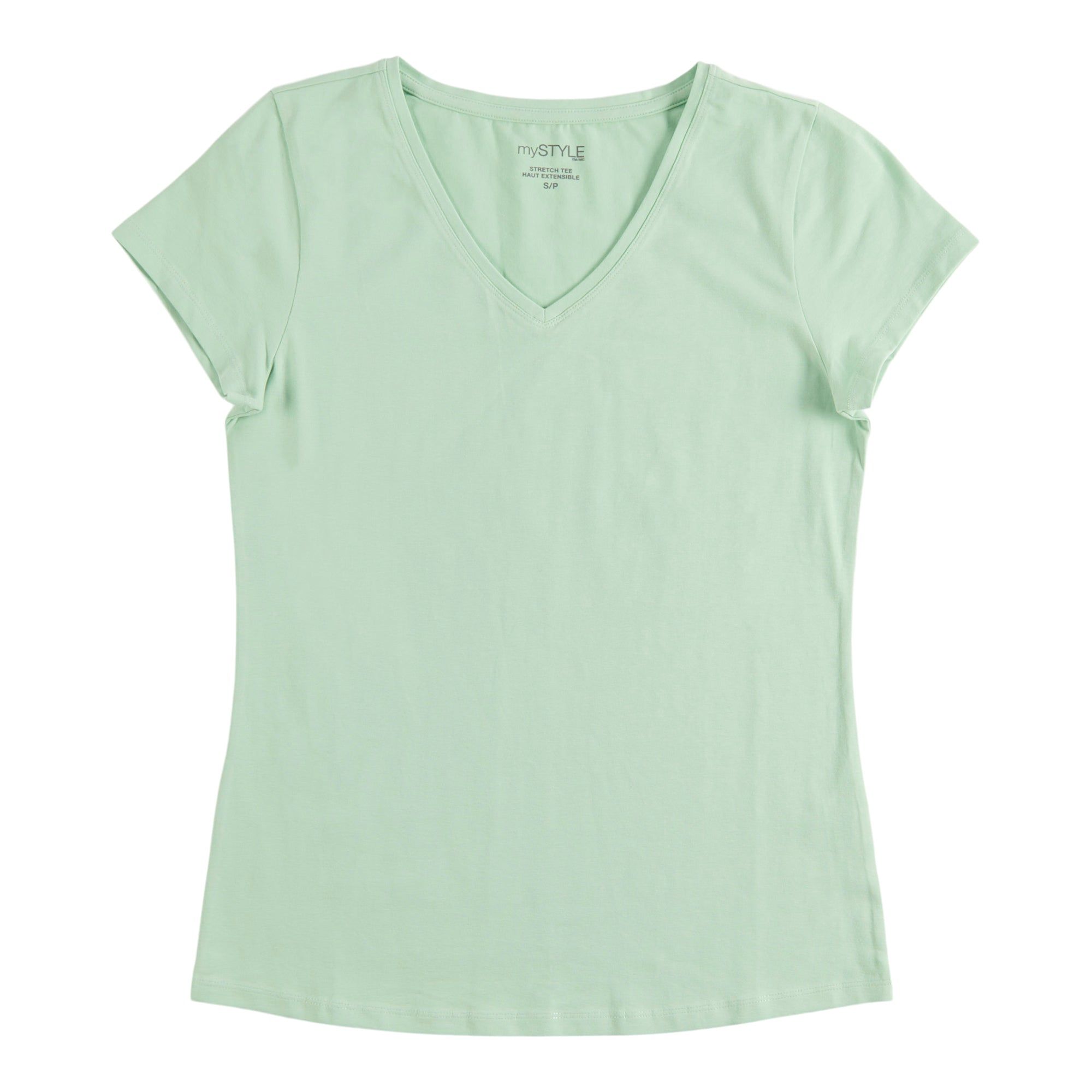 mySTYLE Women's V-Neck Stretch T-Shirt sold by Giant Tiger