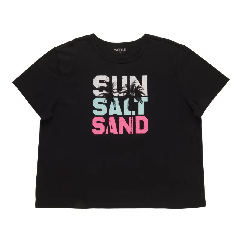 mySTYLE Women's Plus Crew Neck T-Shirt sold by Giant Tiger