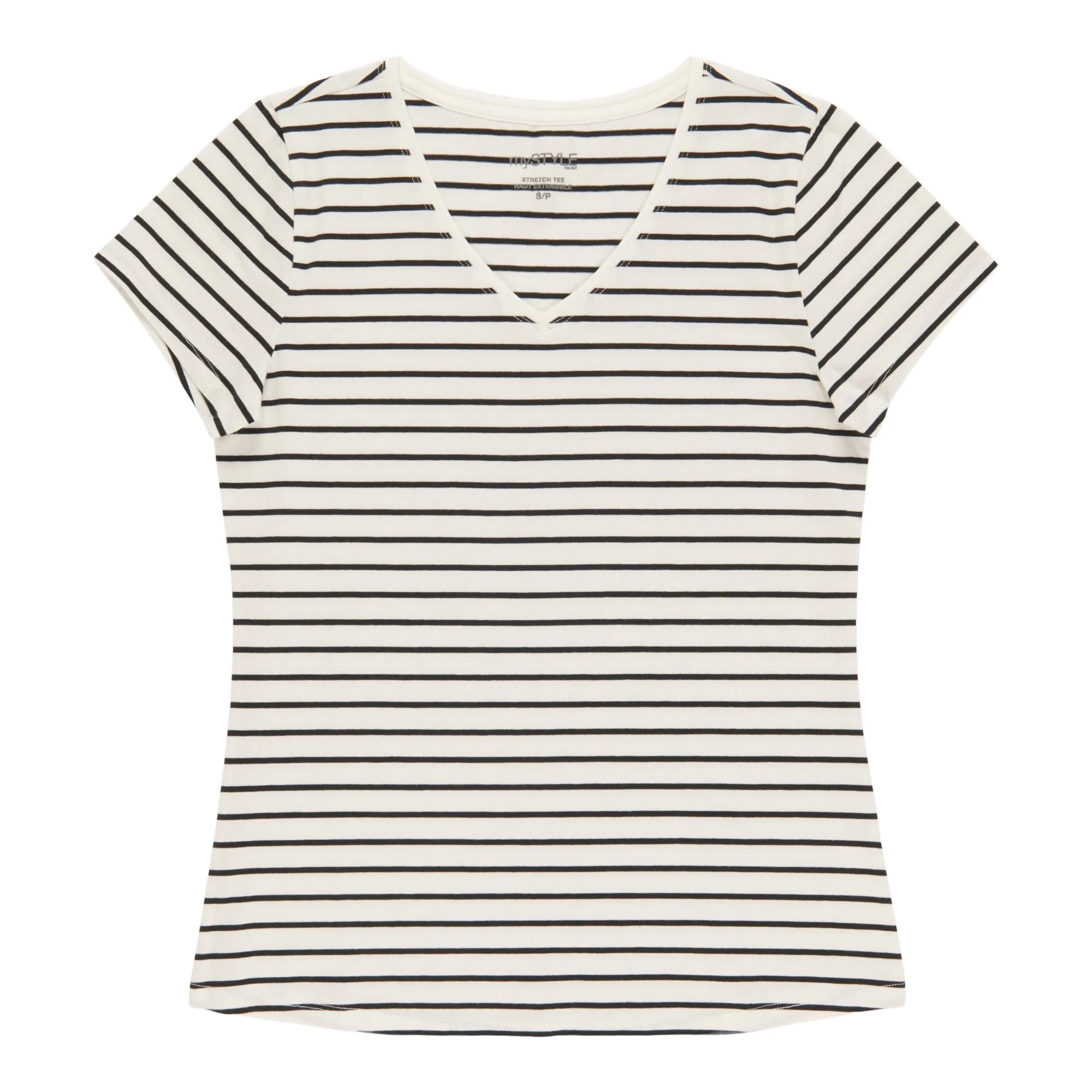 mySTYLE Women's V-Neck Stretch T-Shirt sold by Giant Tiger
