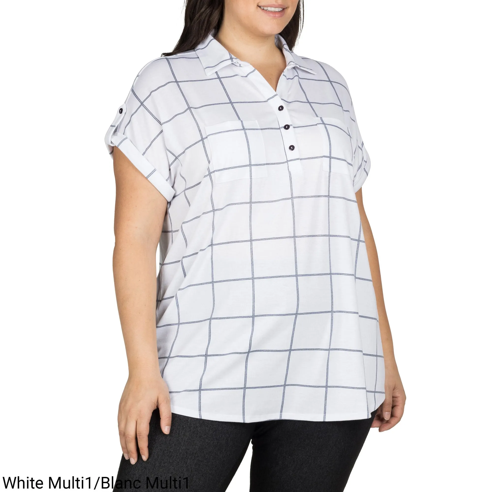 mySTYLE Women's Plus Plaid Popover Top sold by Giant Tiger product image thumbnail 2