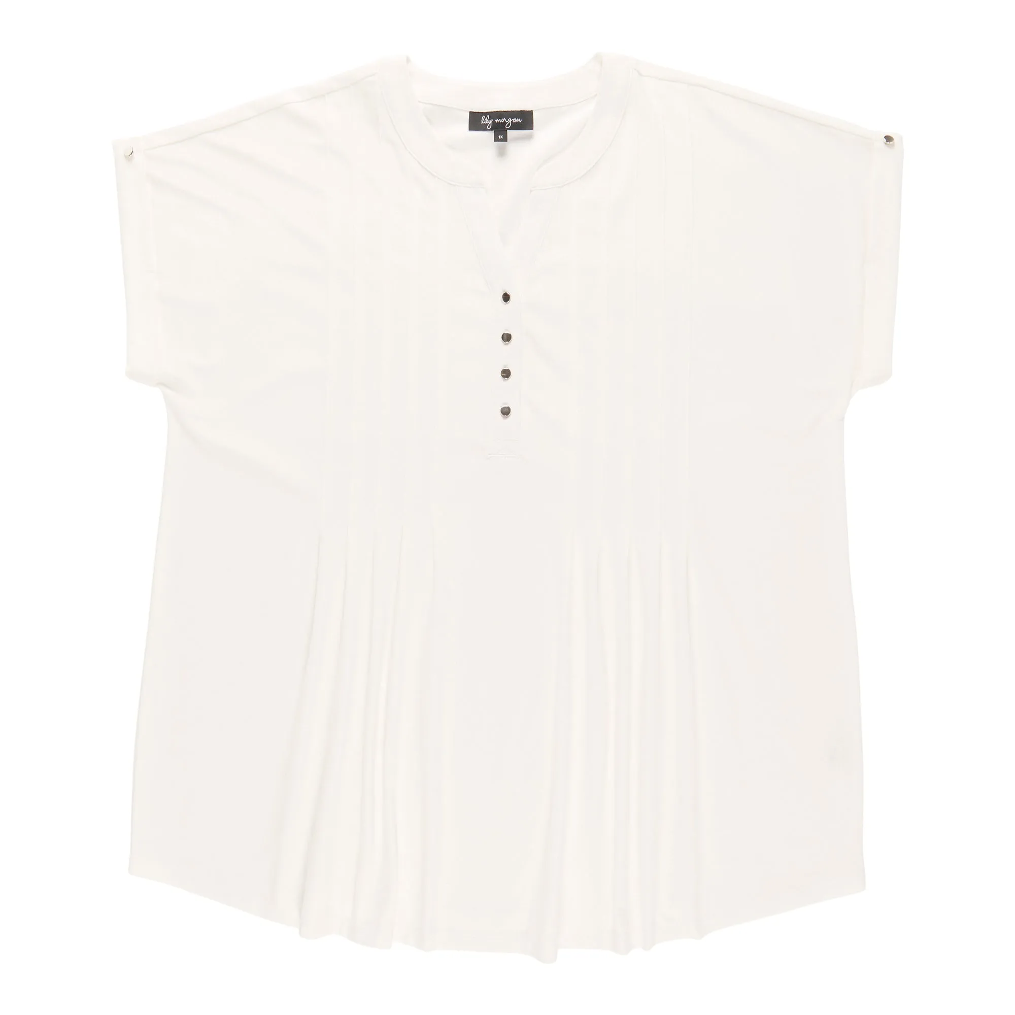 lily morgan Women's Plus Pleated V-Neck Blouse sold by Giant Tiger product image thumbnail 2