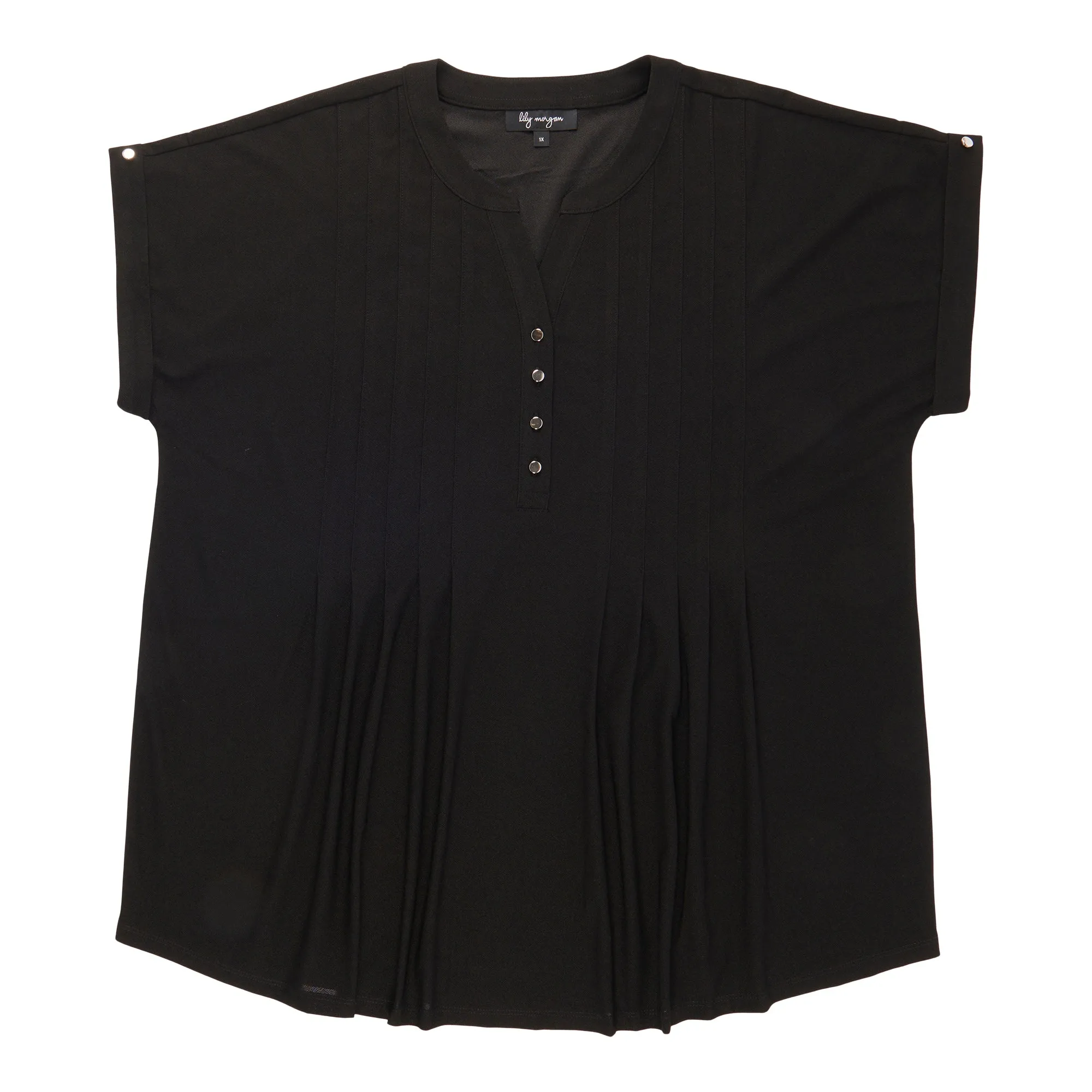 lily morgan Women's Plus Pleated V-Neck Blouse sold by Giant Tiger