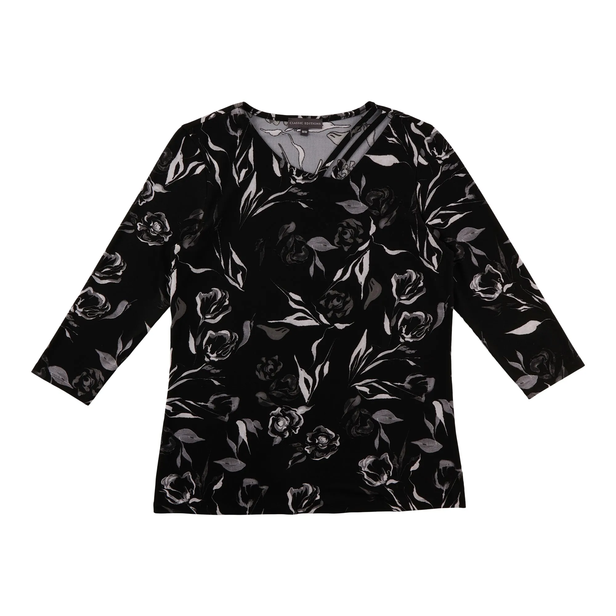 Classic Editions Women's Printed 3/4 Sleeve Top sold by Giant Tiger