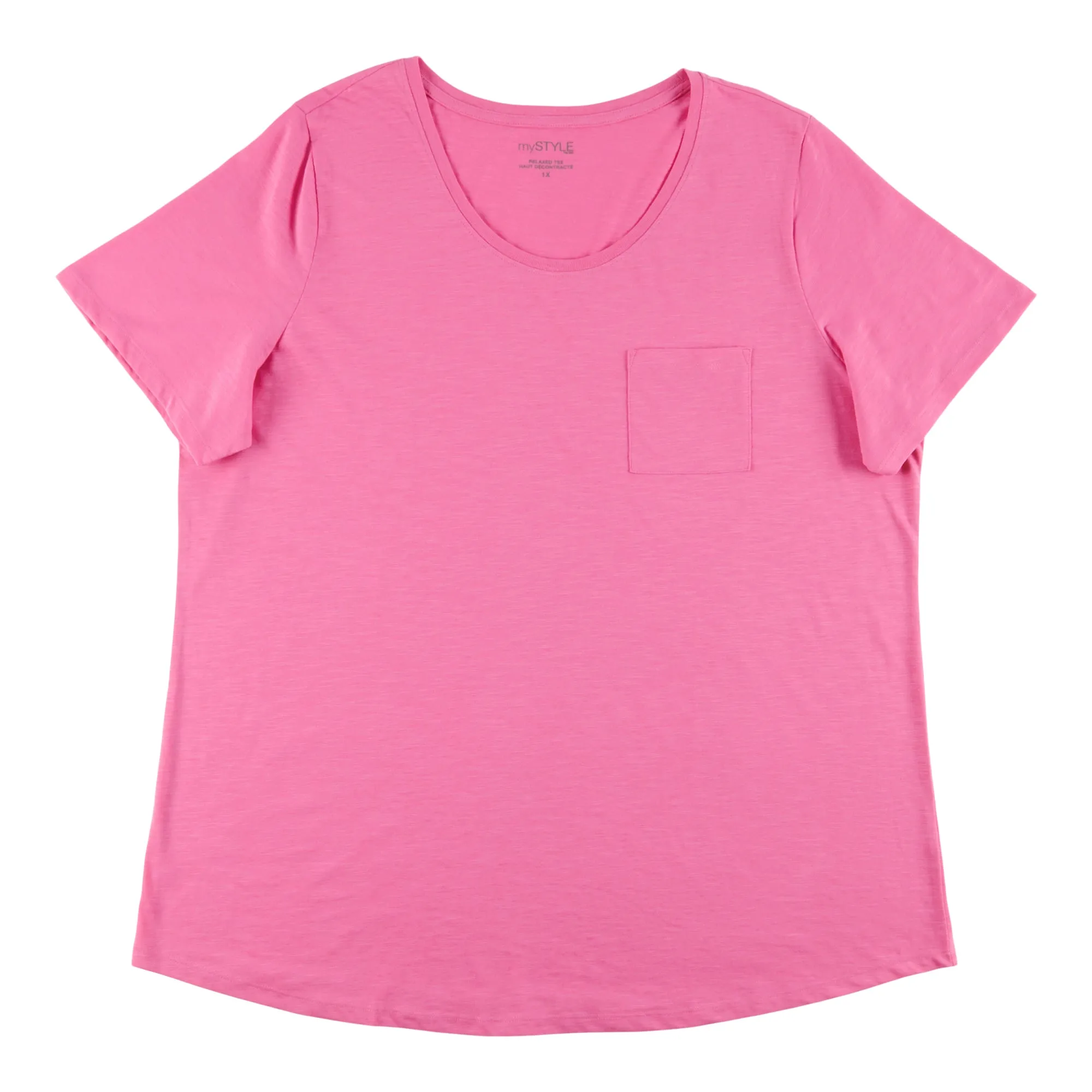 mySTYLE Women's Plus Seasonal Relaxed Scoop Neck T-Shirt with Front Pocket sold by Giant Tiger product image thumbnail 2