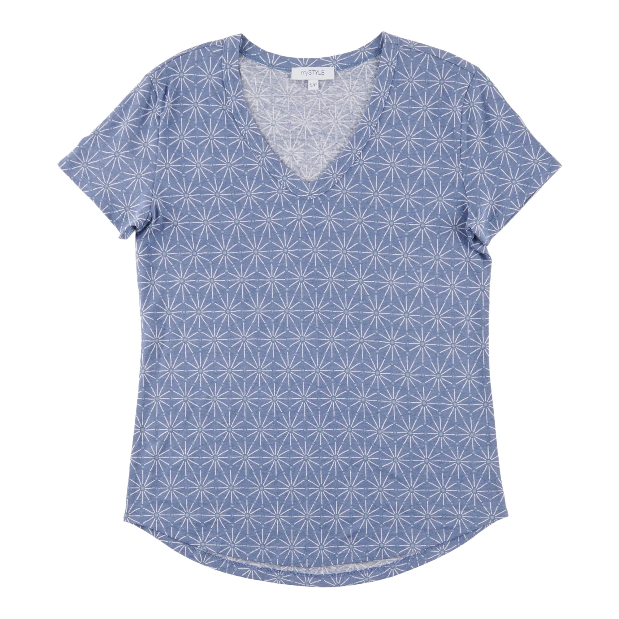 mySTYLE Women's Festival Printed V-Neck Linen Blend T-Shirt sold by Giant Tiger product image thumbnail 2