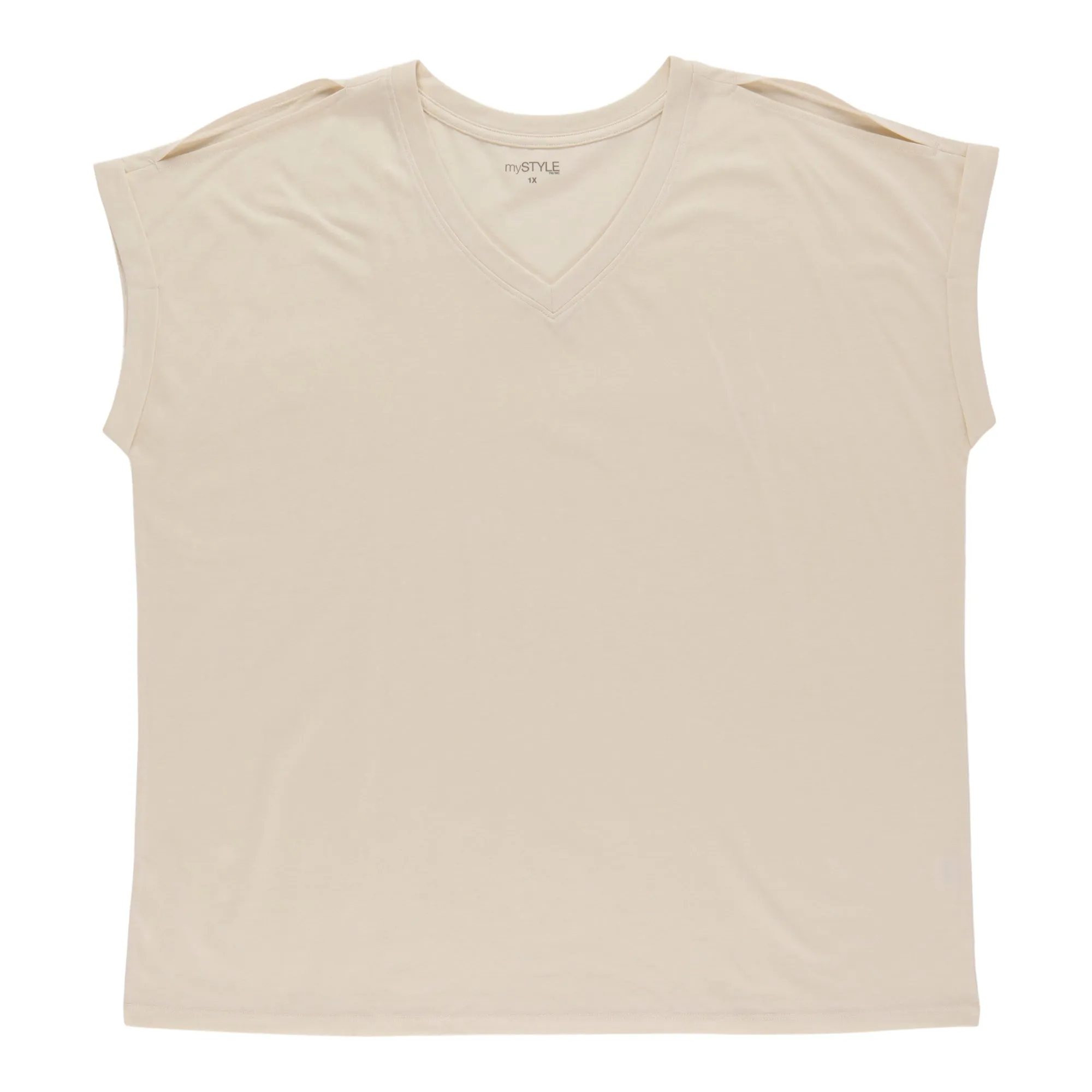 mySTYLE Women's Plus Cool Comfort V-Neck T-Shirt sold by Giant Tiger