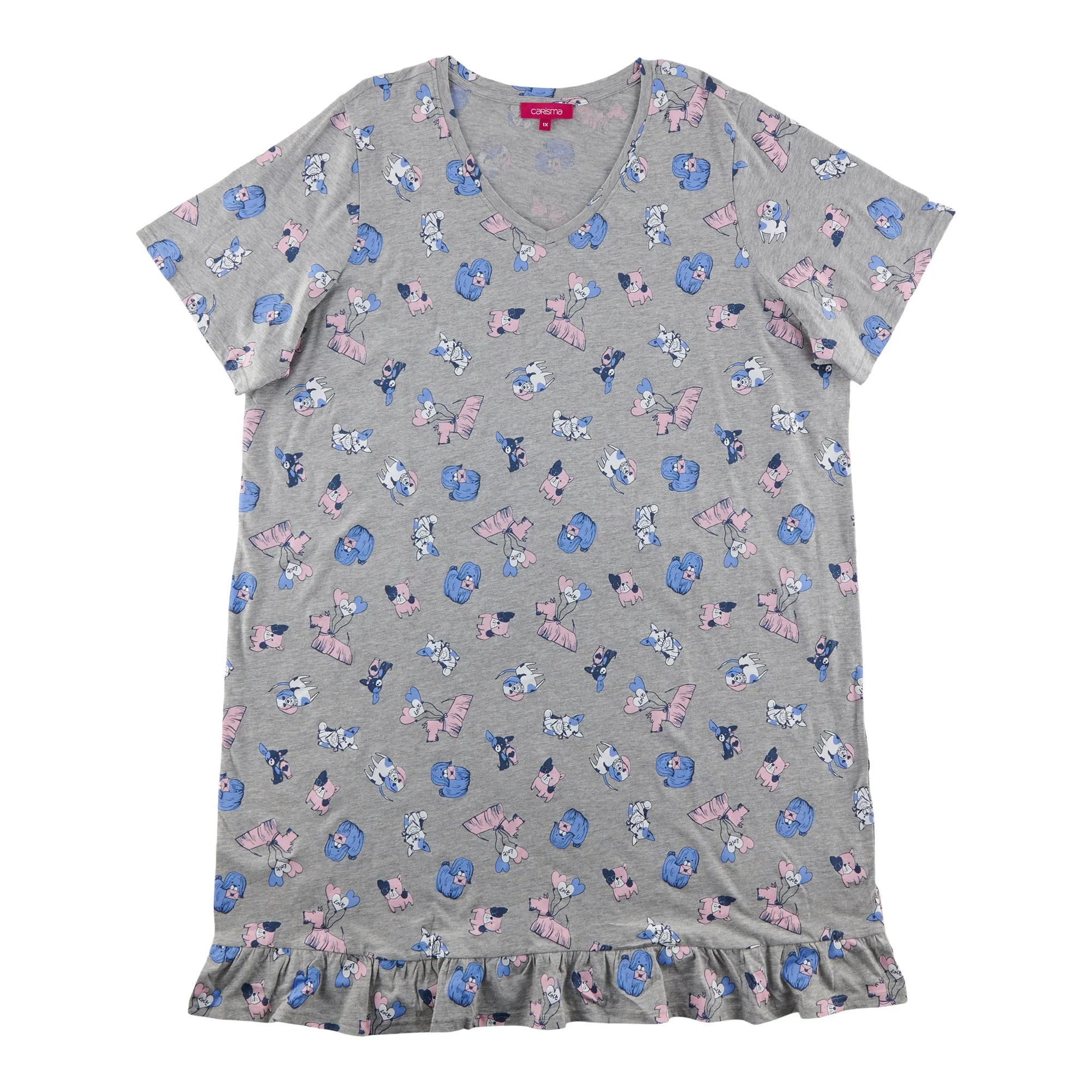 Carisma Women's Plus V-Neck Ruffle Sleepshirt sold by Giant Tiger product image thumbnail 2