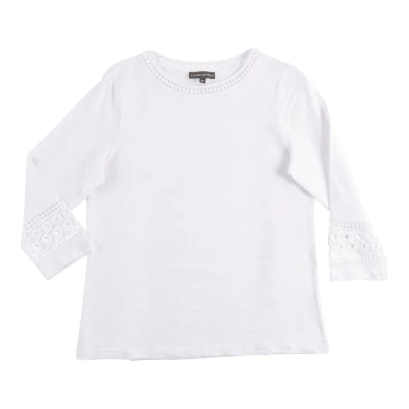 Classic Editions Women's Classic Style Crochet Trim Top sold by Giant Tiger