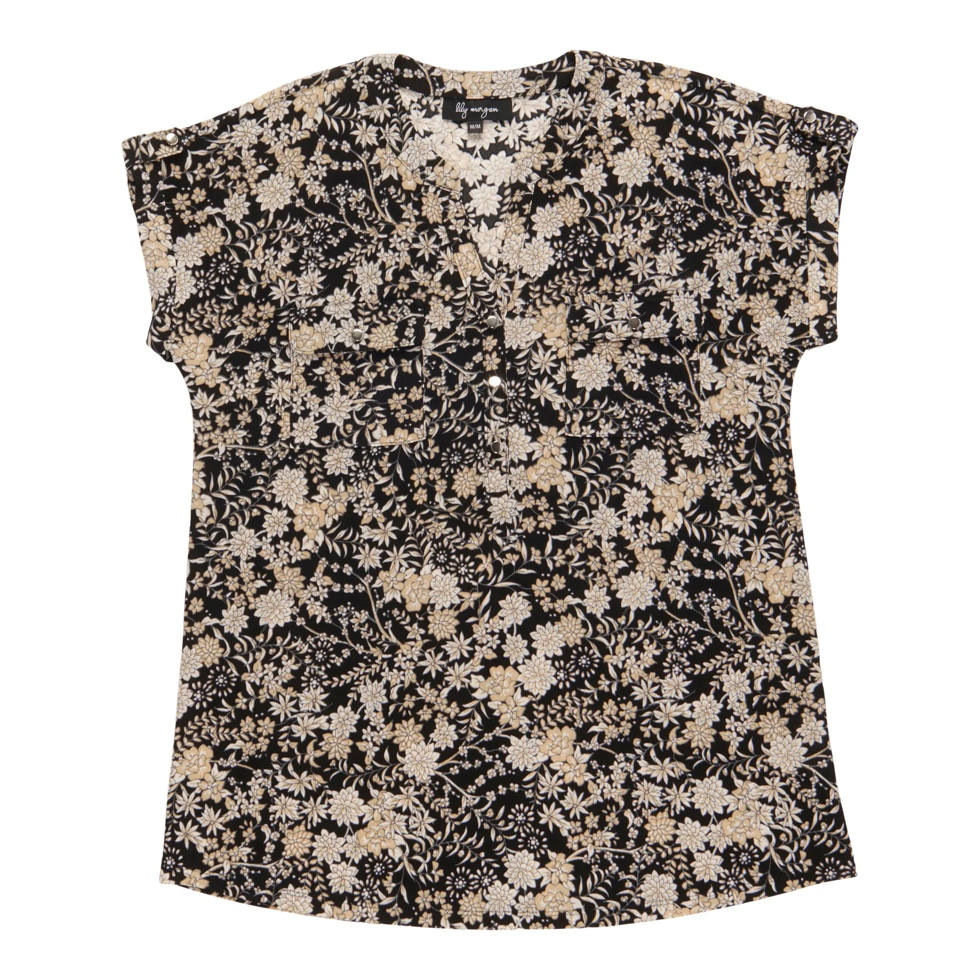 lily morgan Women's Printed Cap Sleeve Blouse sold by Giant Tiger product image thumbnail 3