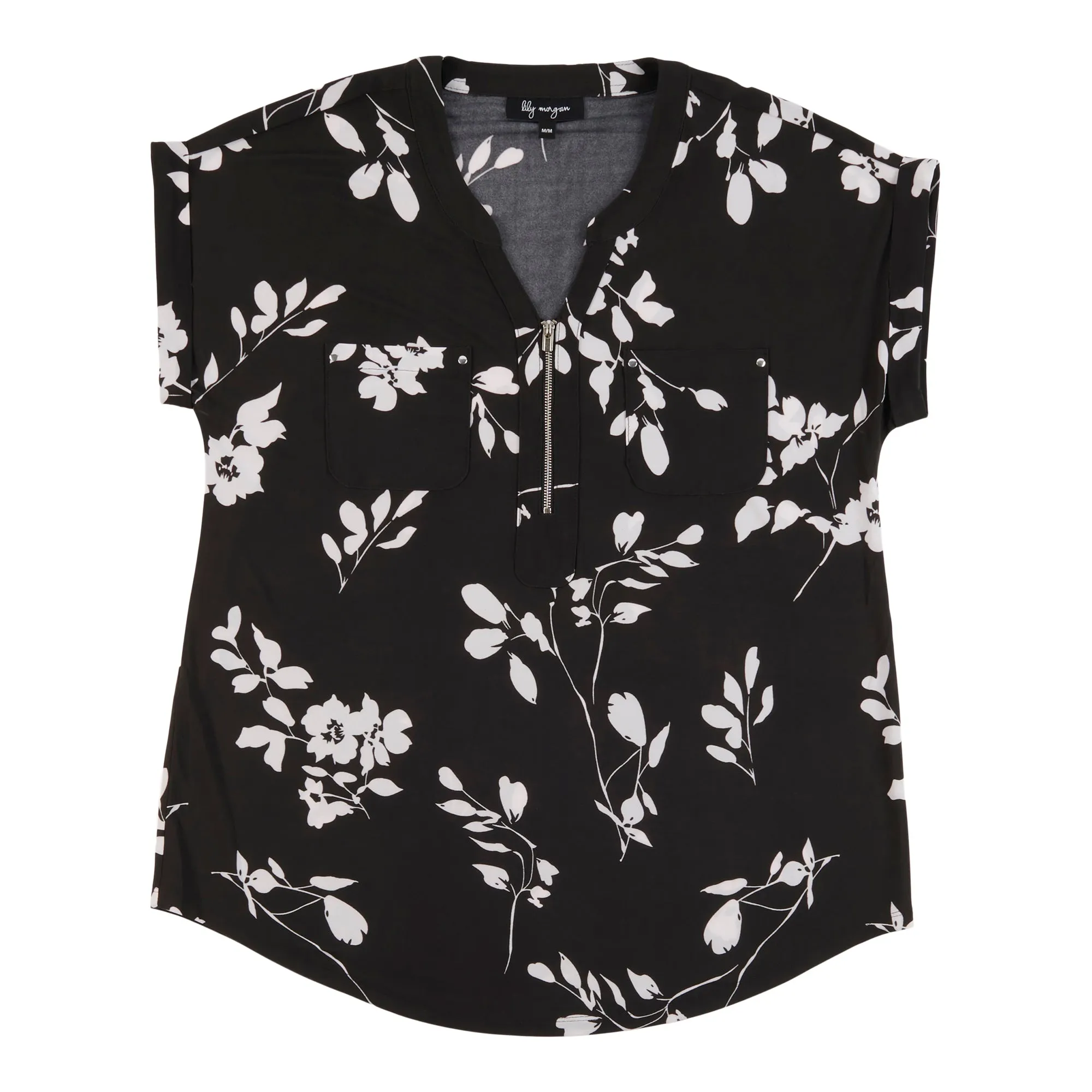 lily morgan Women's Simply Chic Printed 1/4 Zip Front Top sold by Giant Tiger