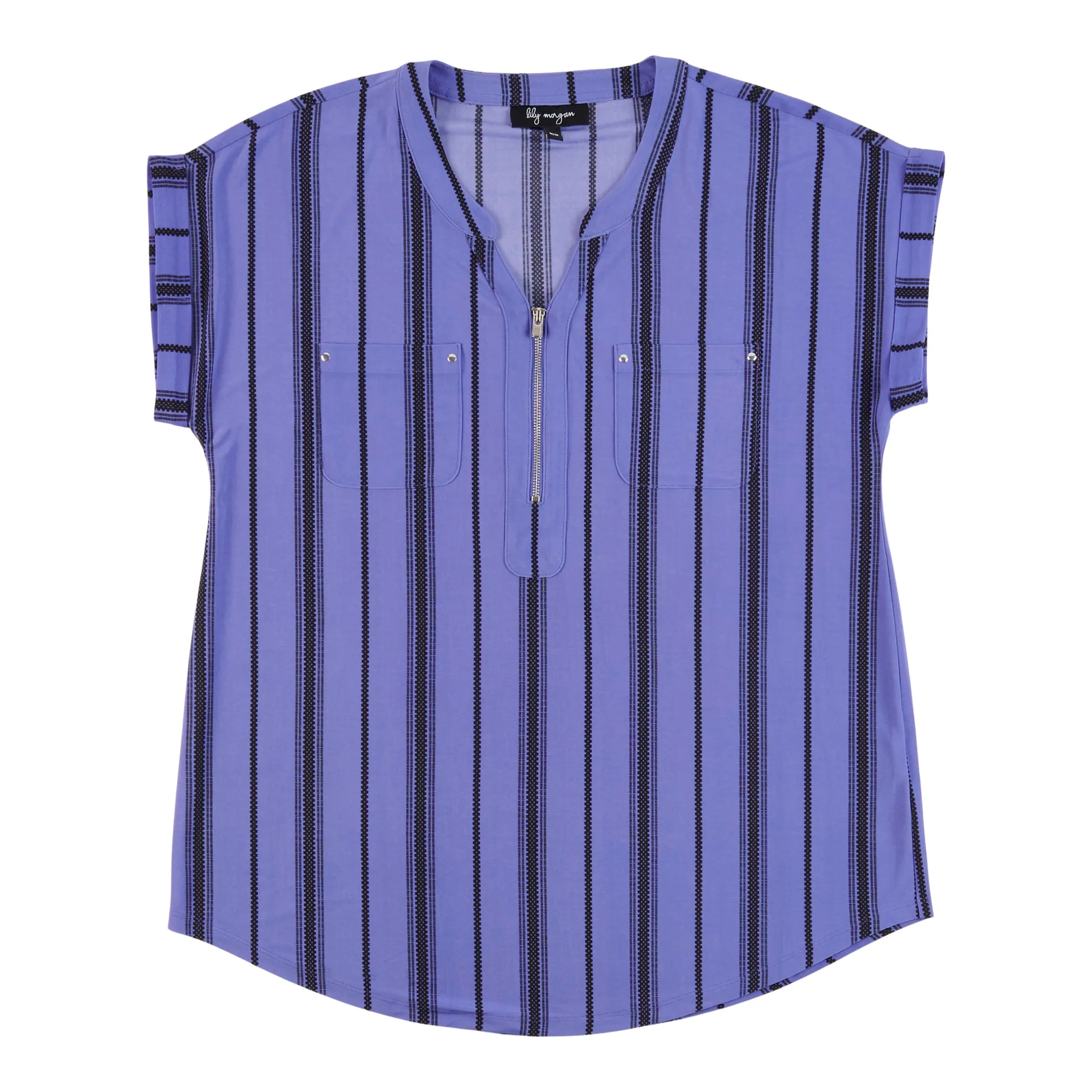 lily morgan Women's Simply Chic Printed 1/4 Zip Front Top sold by Giant Tiger product image thumbnail 4