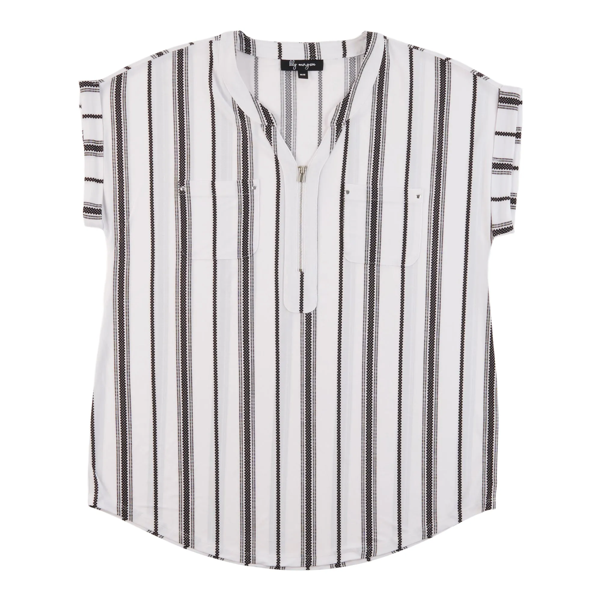 lily morgan Women's Simply Chic Printed 1/4 Zip Front Top sold by Giant Tiger product image thumbnail 2