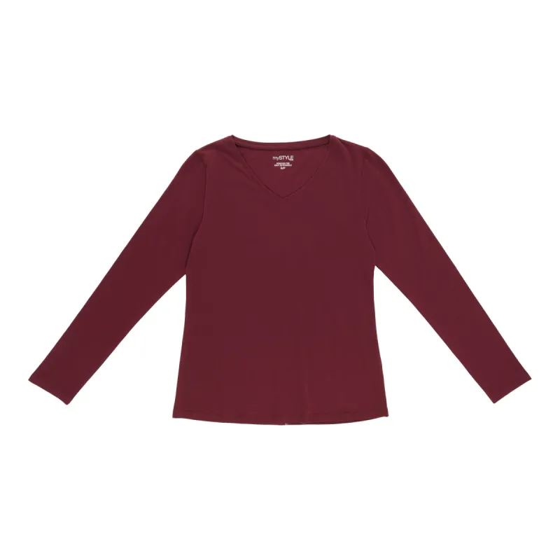 mySTYLE Women's V-Neck Long Sleeve Top sold by Giant Tiger