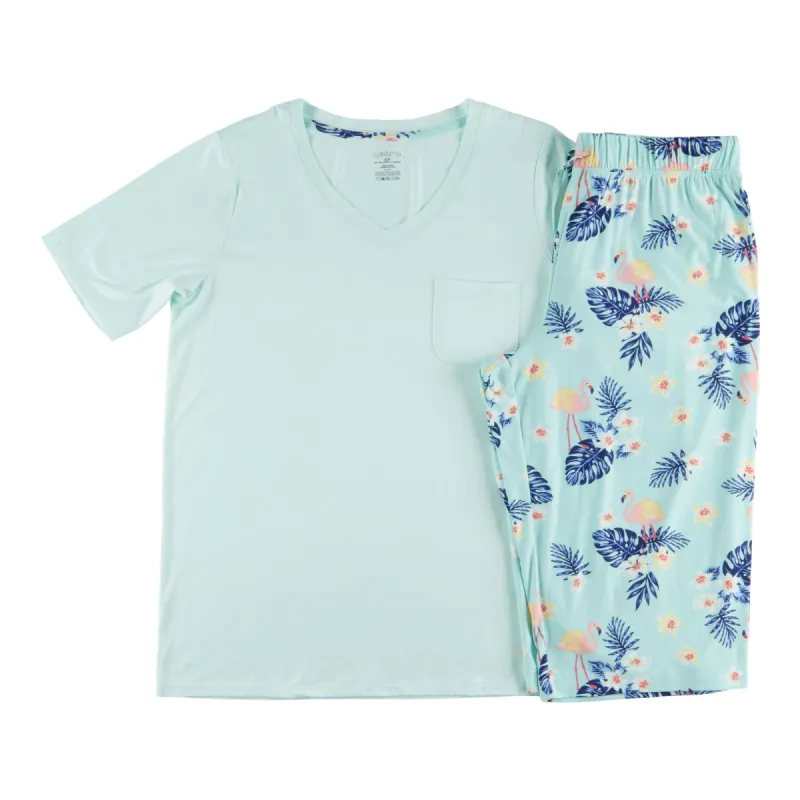 Carisma Women's Ocean Breeze T-Shirt and Capri Pyjama Set, 2-piece sold by Giant Tiger