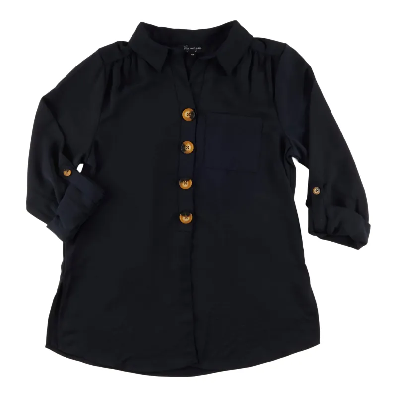 lily morgan Women's Simply Chic Big-Button Blouse sold by Giant Tiger