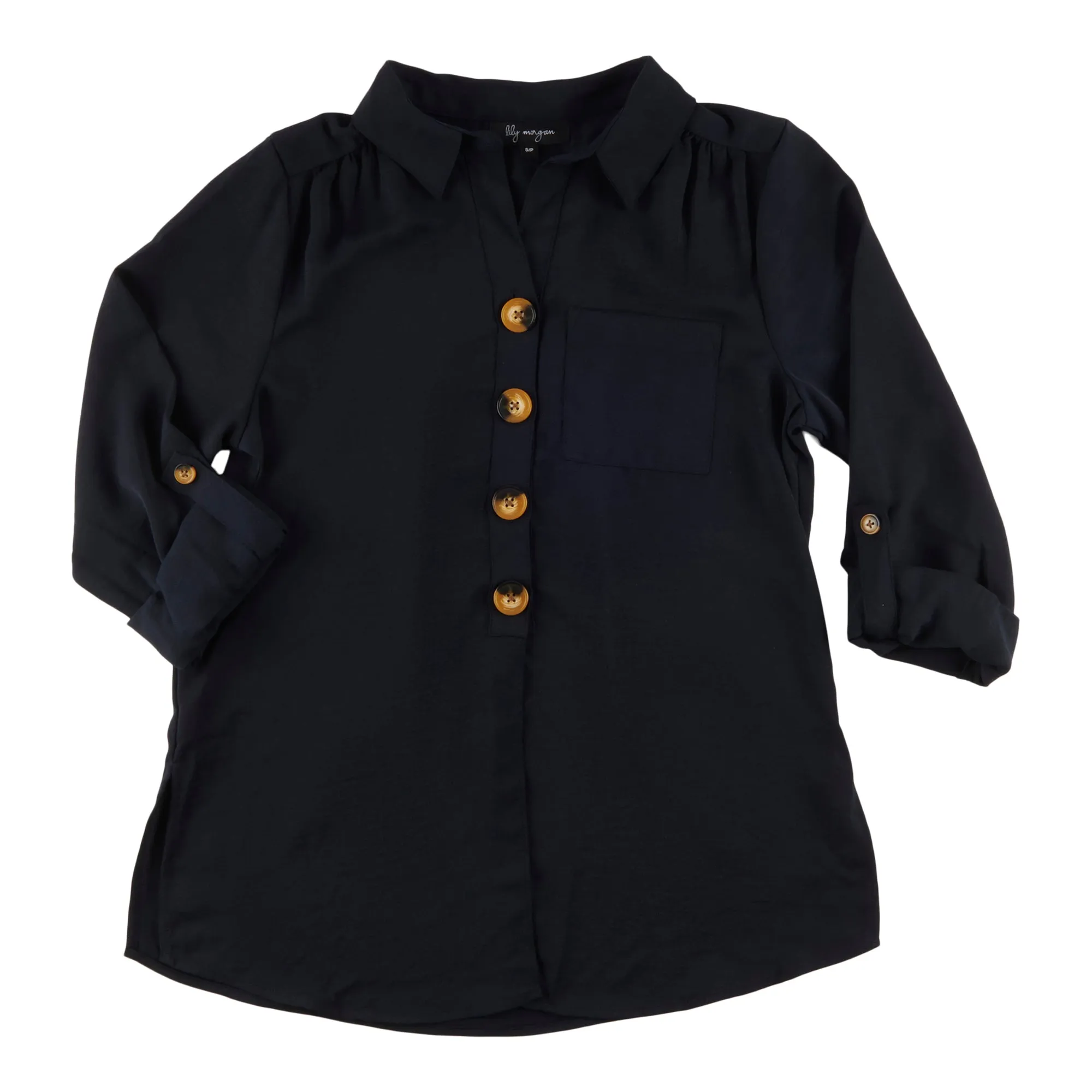 lily morgan Women's Simply Chic Big-Button Blouse sold by Giant Tiger