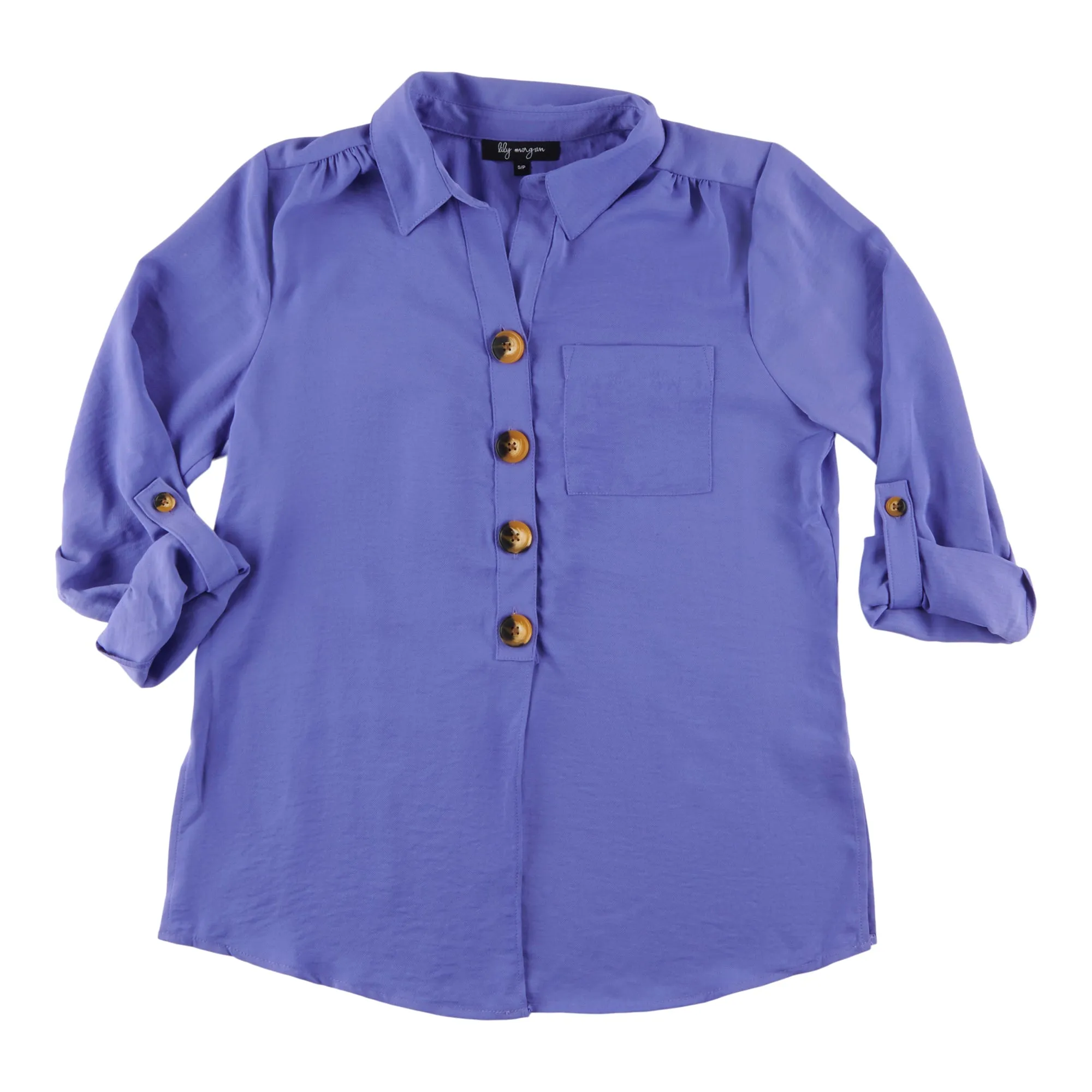 lily morgan Women's Simply Chic Big-Button Blouse sold by Giant Tiger product image thumbnail 3
