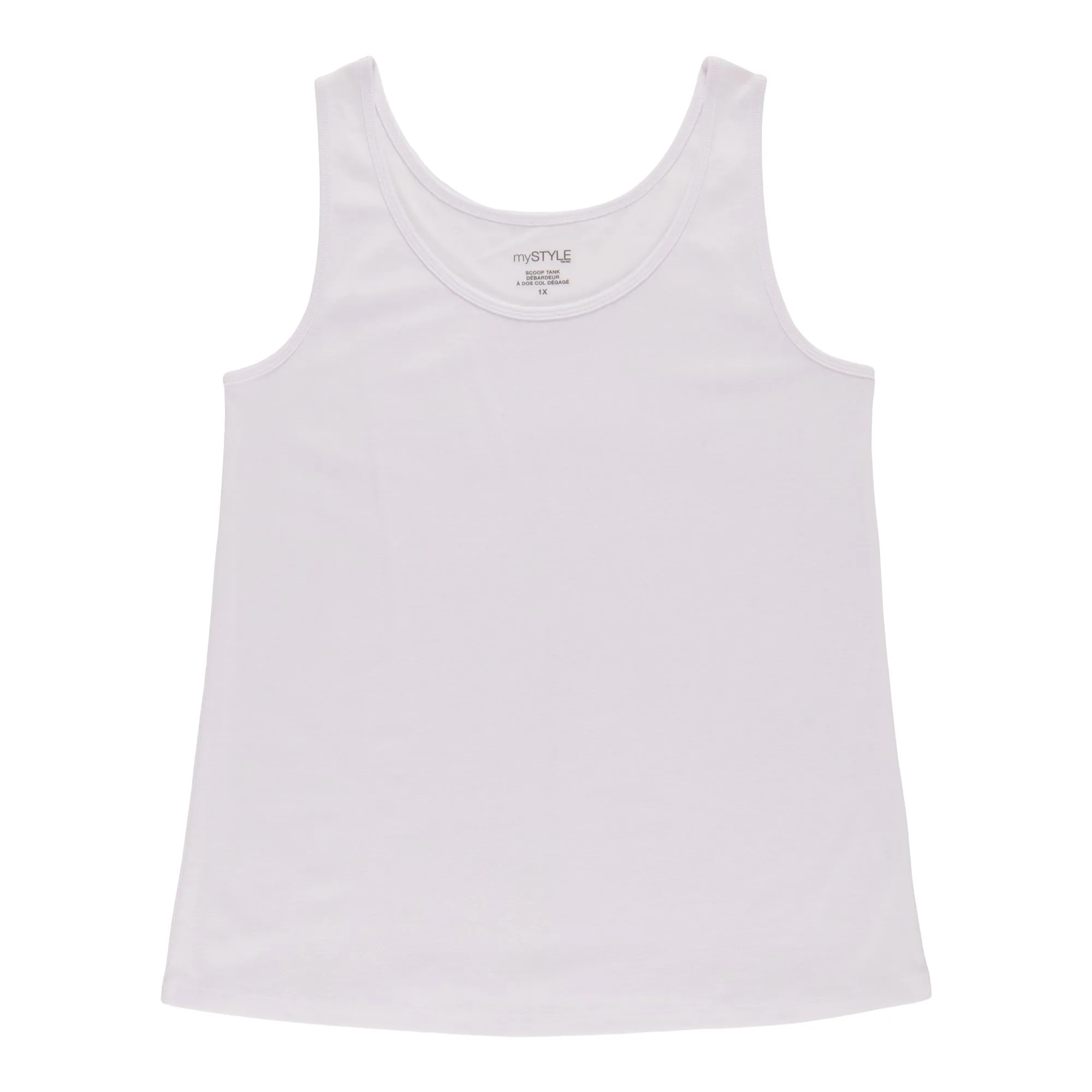 mySTYLE Women's Plus White Scoop Ribbed Tank sold by Giant Tiger