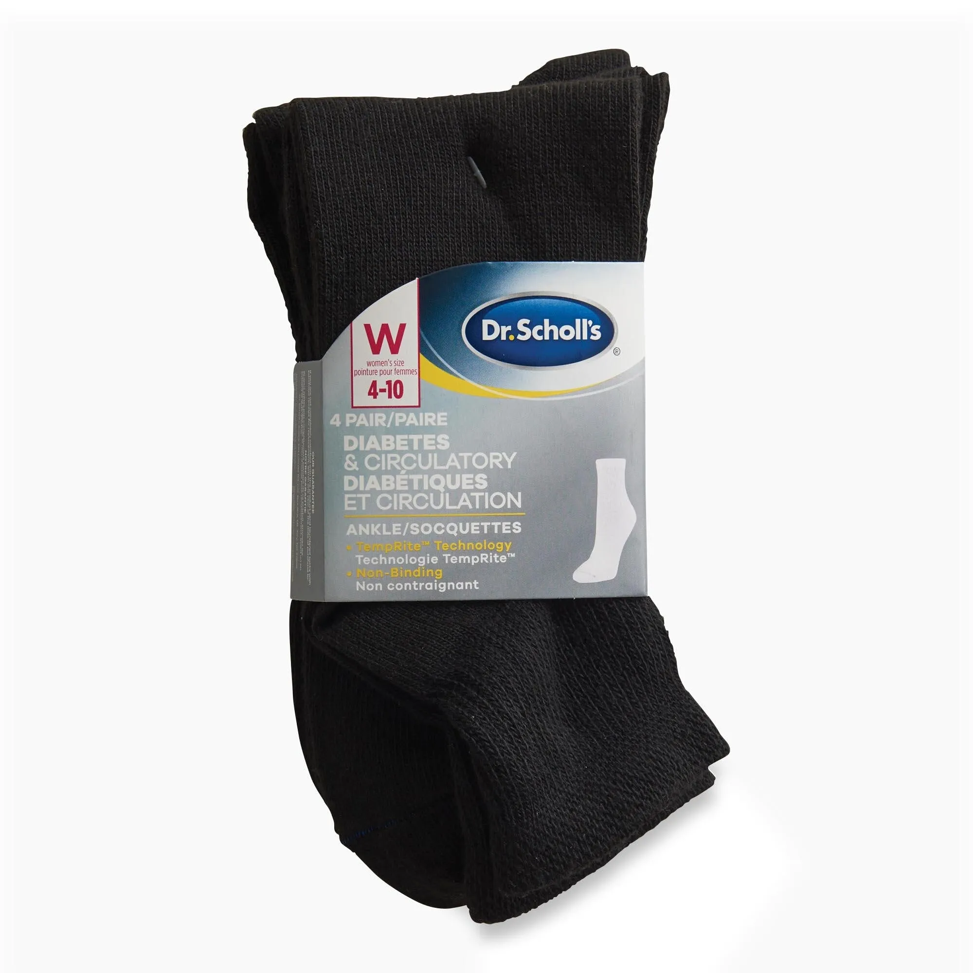 Dr. Scholl's Women's Diabetic and Circulatory Seamless Ankle Socks, 9 to 11, 4-Pack sold by Giant Tiger product image thumbnail 2