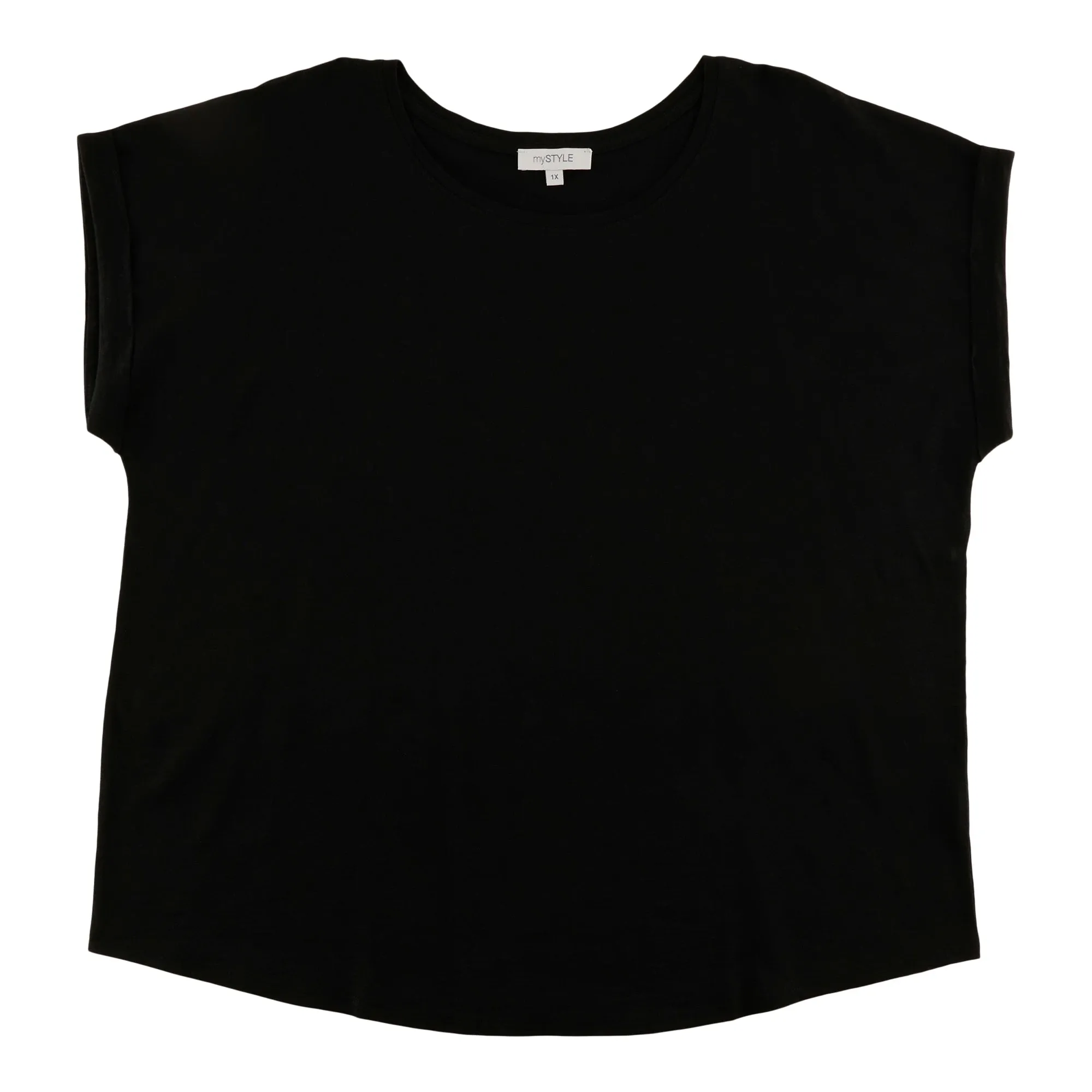 mySTYLE Women's Plus Slub Roll Sleeve Top sold by Giant Tiger