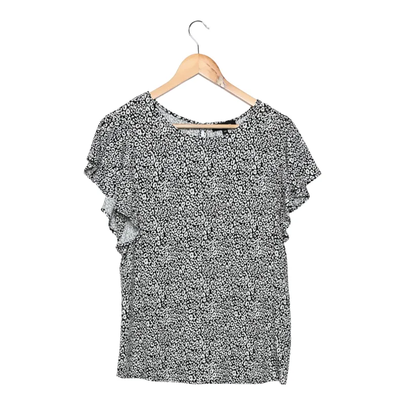 lily morgan Women's Printed Ruffle Sleeve Blouse sold by Giant Tiger