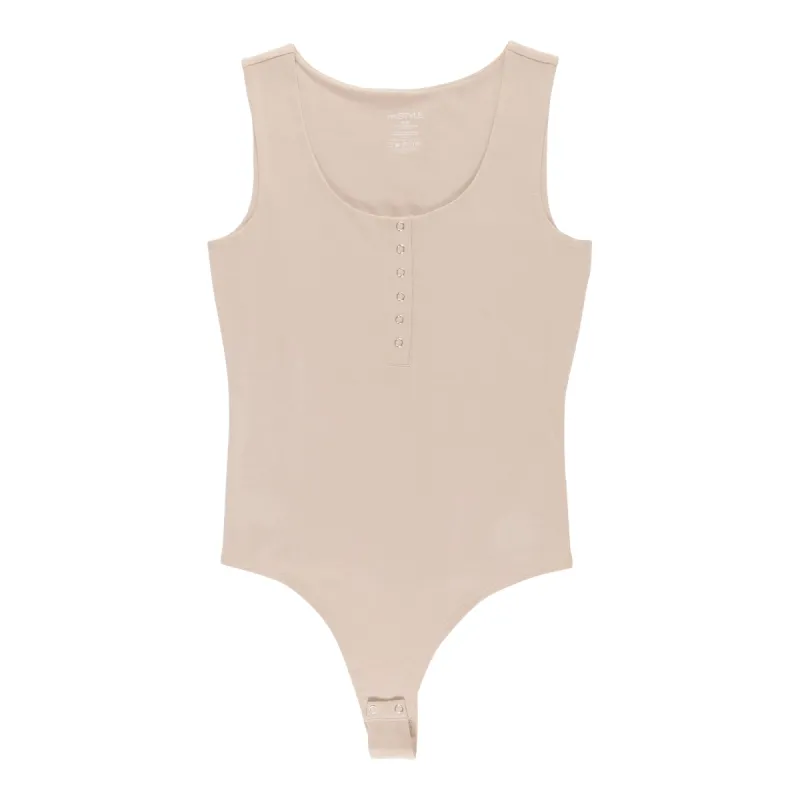 mySTYLE Women's Scooped Henley Bodysuit sold by Giant Tiger
